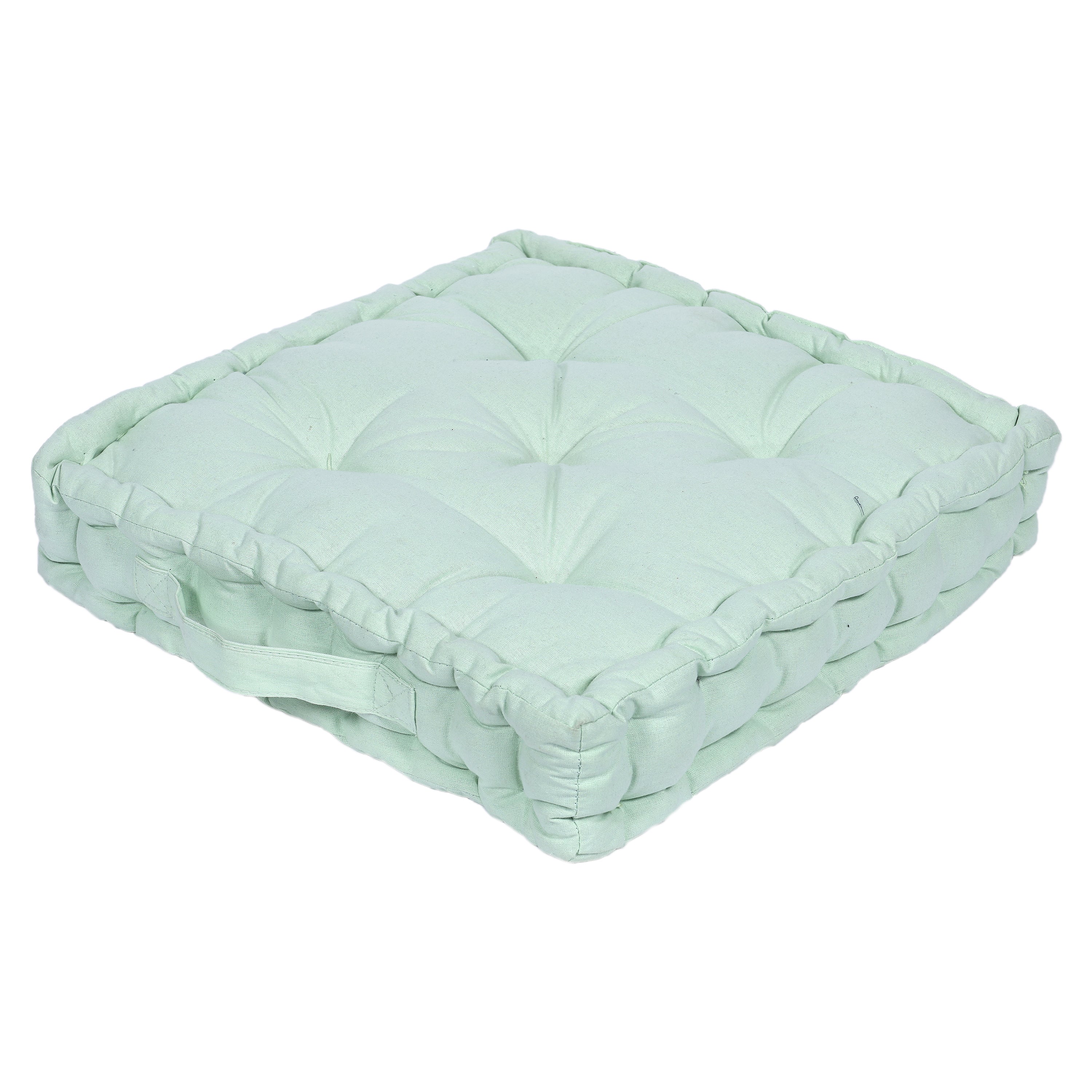 Monarch Home Art Sea Green Cotton Floor Cushion – 40×40 cm | Soft, Comfortable & Multipurpose Seating