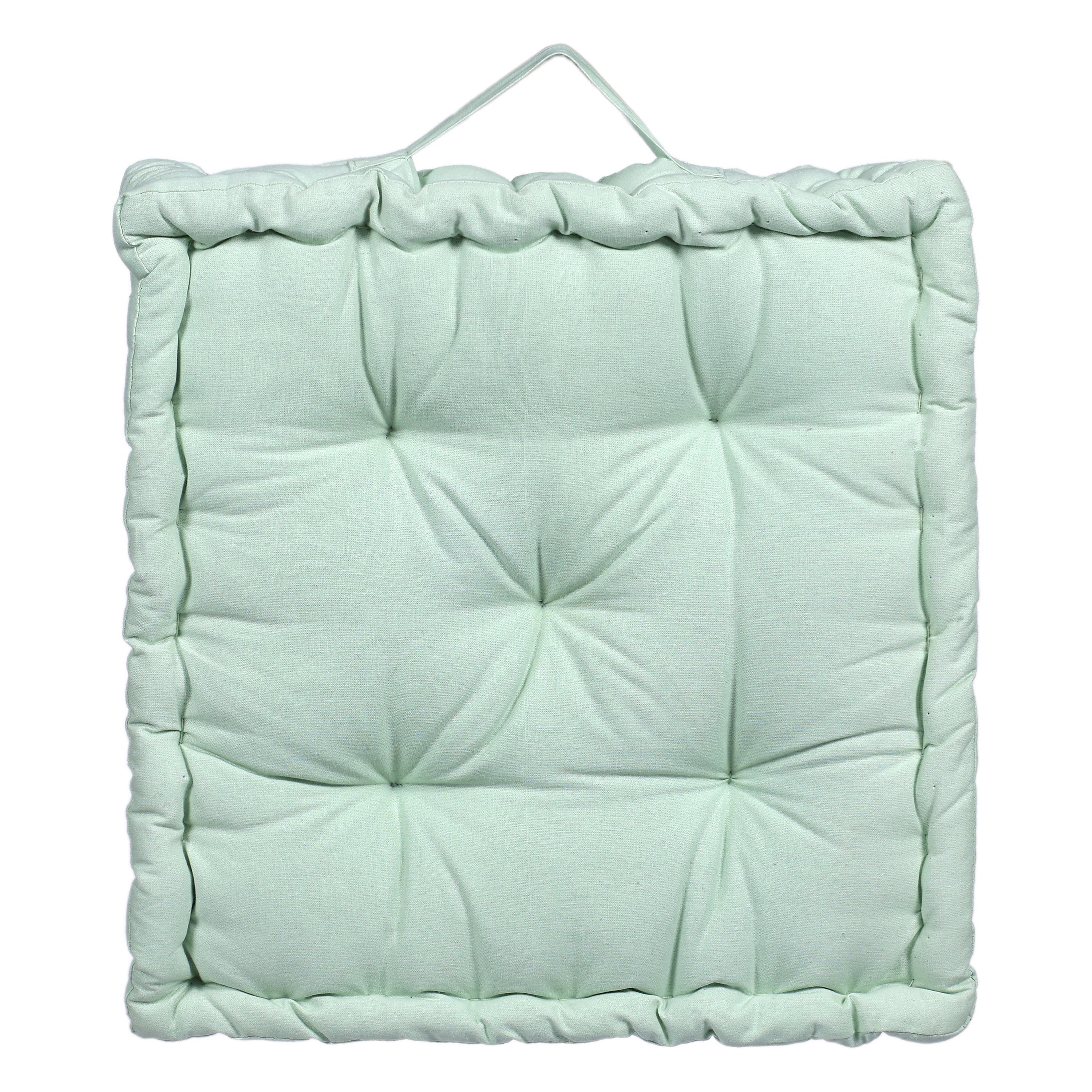 Monarch Home Art Sea Green Cotton Floor Cushion – 40×40 cm | Soft, Comfortable & Multipurpose Seating