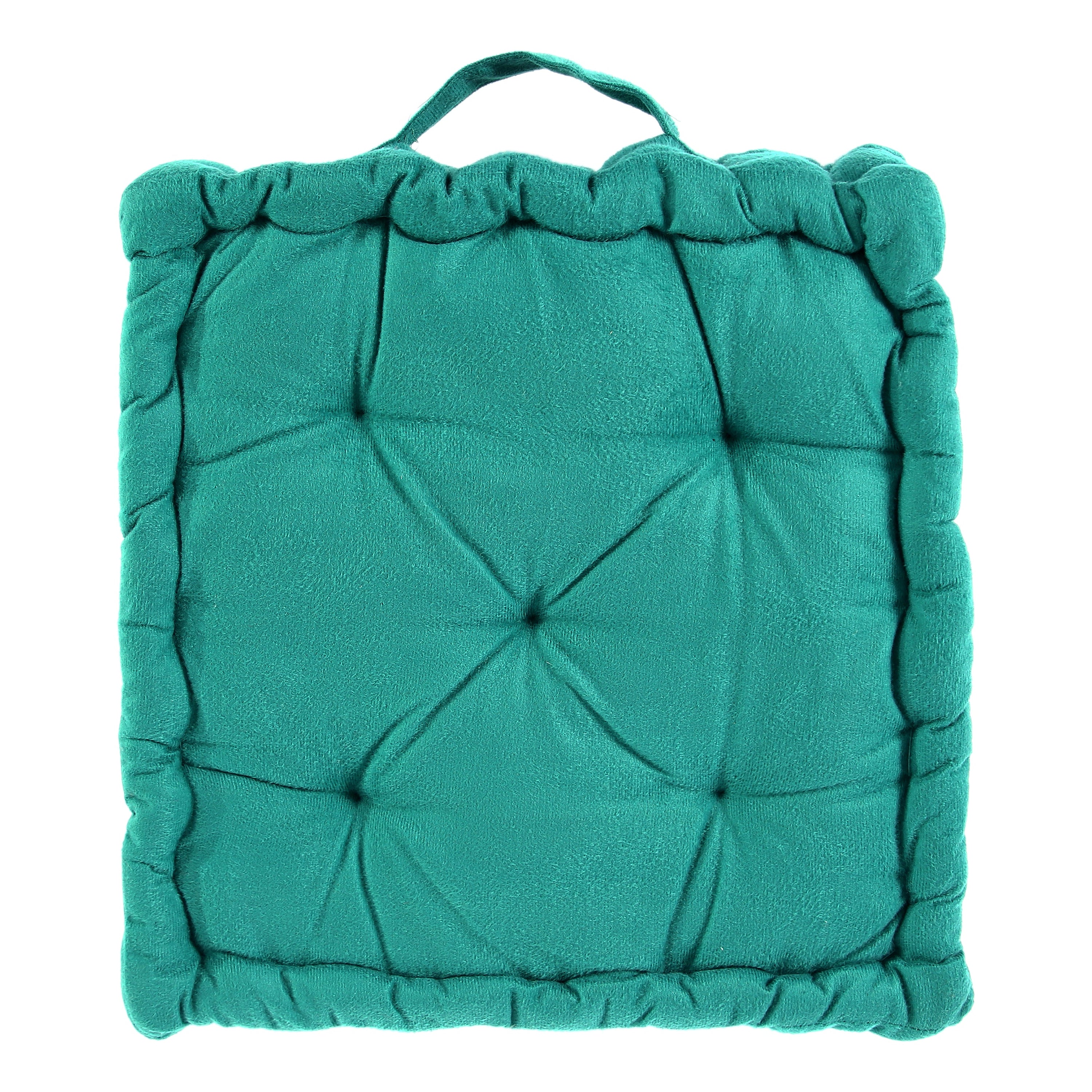 Luxury Green Floor Cushion (40x40 cm) – Soft & Durable Cotton-Filled Floor Seat Pillow for Meditation, Yoga & Modern Home Décor