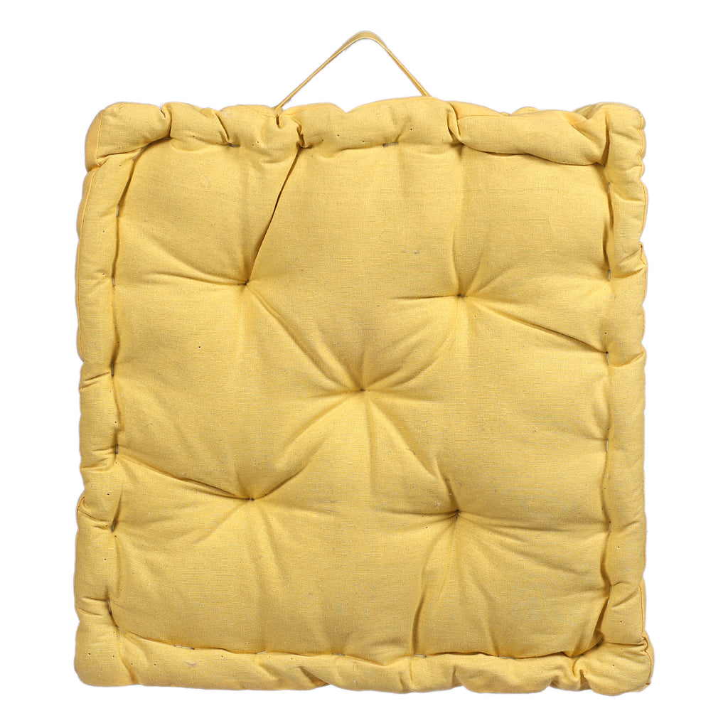 Monarch Home Art Lemon Cotton Floor Cushion – 40×40 cm | Soft, Comfortable & Multipurpose Seating