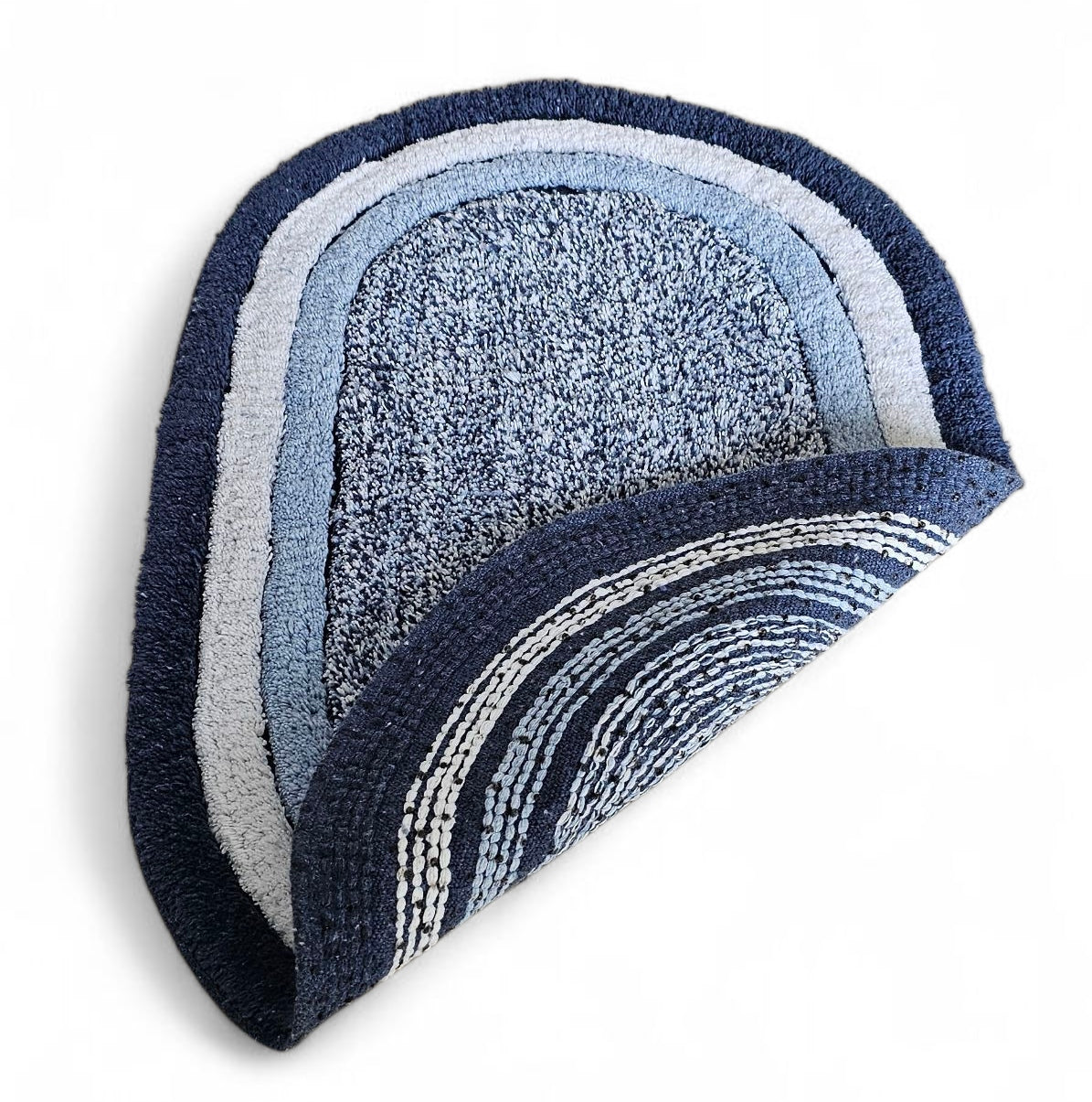 Luxury Blue Oval Bath Mat – Soft, Absorbent & Anti-Skid Microfiber Floor Mat for Bathroom & Home Décor (40x60 cm)