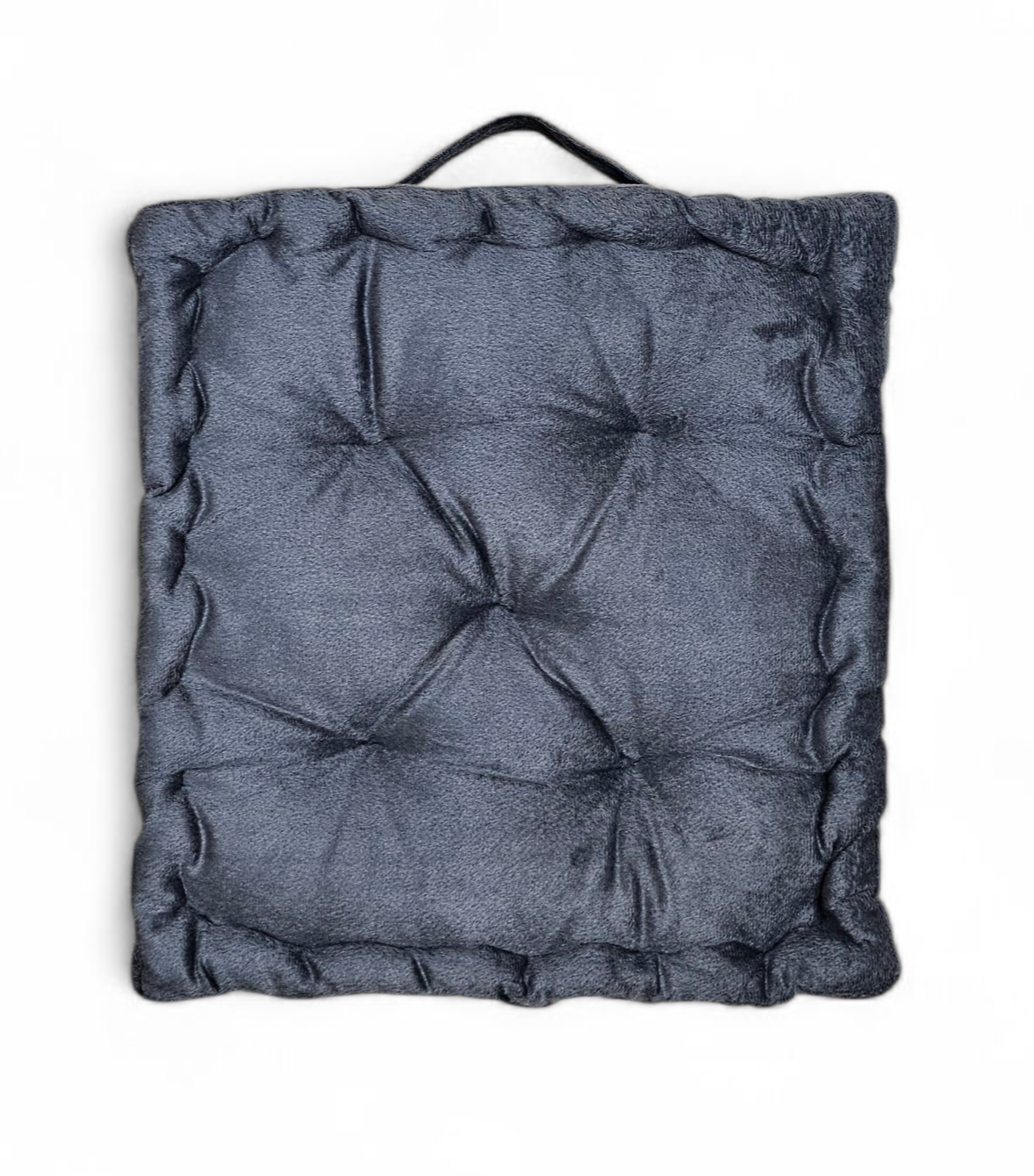 Soft Cotton Grey Floor Cushion – Square Floor Pillow for Living Room & Bedroom