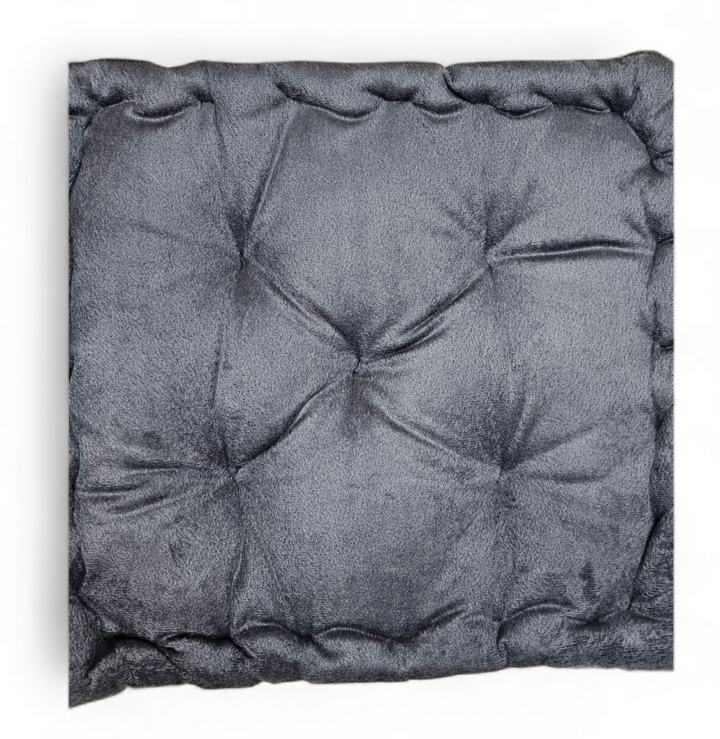 Soft Cotton Grey Floor Cushion – Square Floor Pillow for Living Room & Bedroom