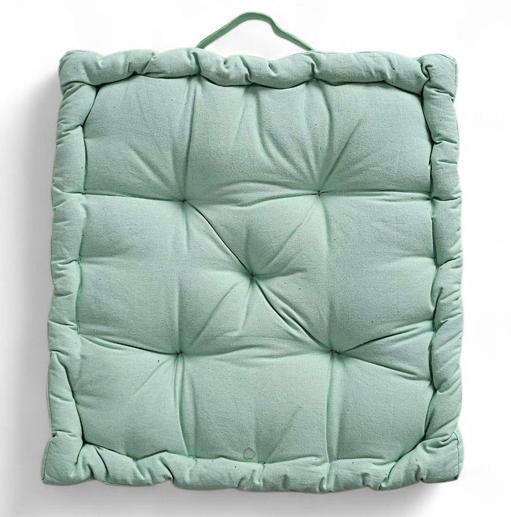 Monarch Home Art Sea Green Cotton Floor Cushion – 40×40 cm | Soft, Comfortable & Multipurpose Seating