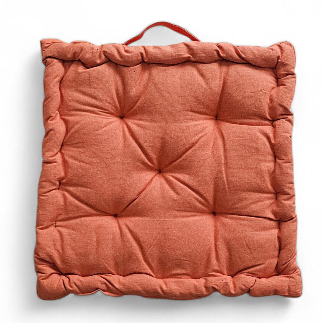 Monarch Home Art Lava Orange Cotton Floor Cushion – 40×40 cm | Soft, Comfortable & Multipurpose Seating