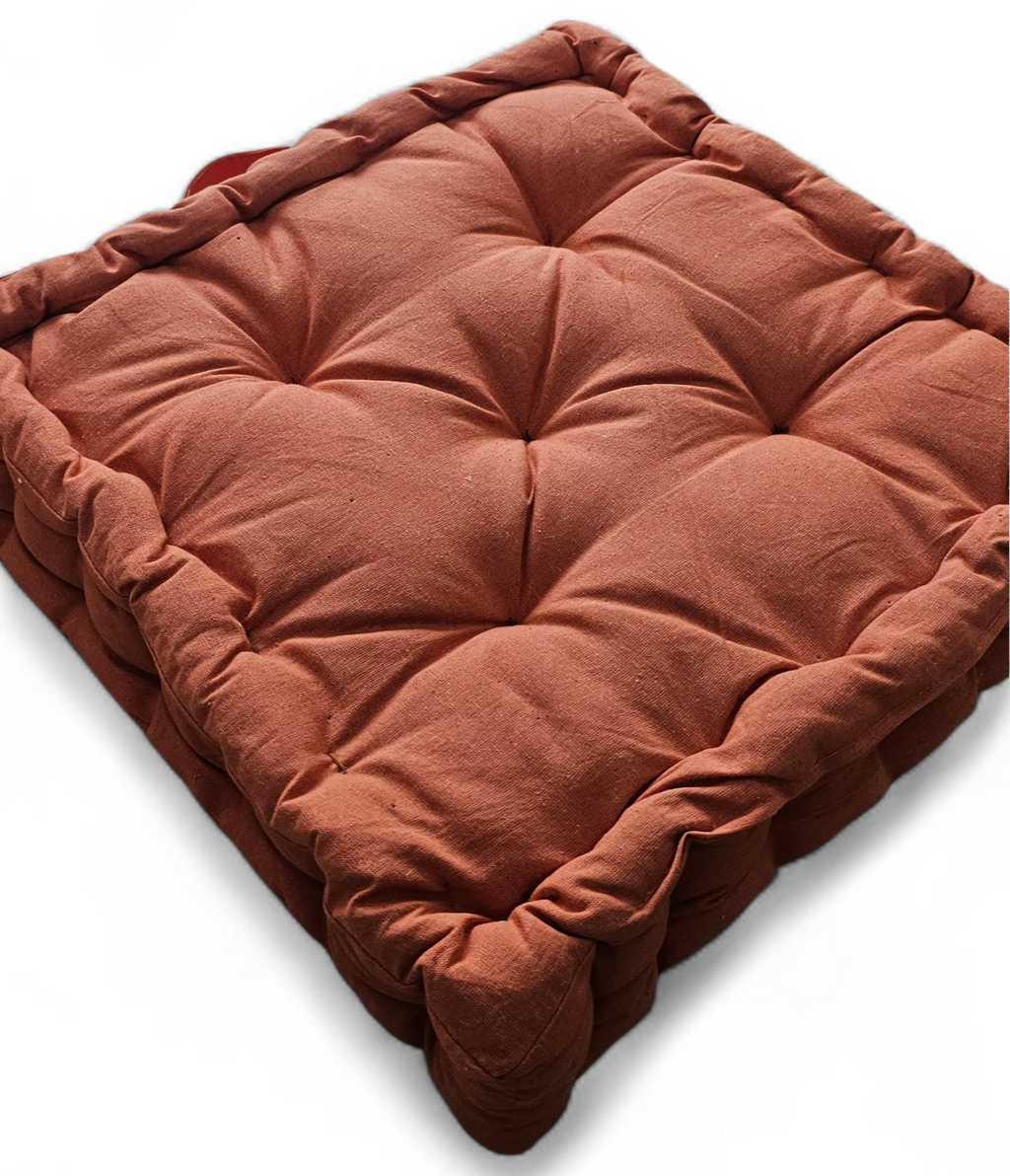 Monarch Home Art Lava Orange Cotton Floor Cushion – 40×40 cm | Soft, Comfortable & Multipurpose Seating