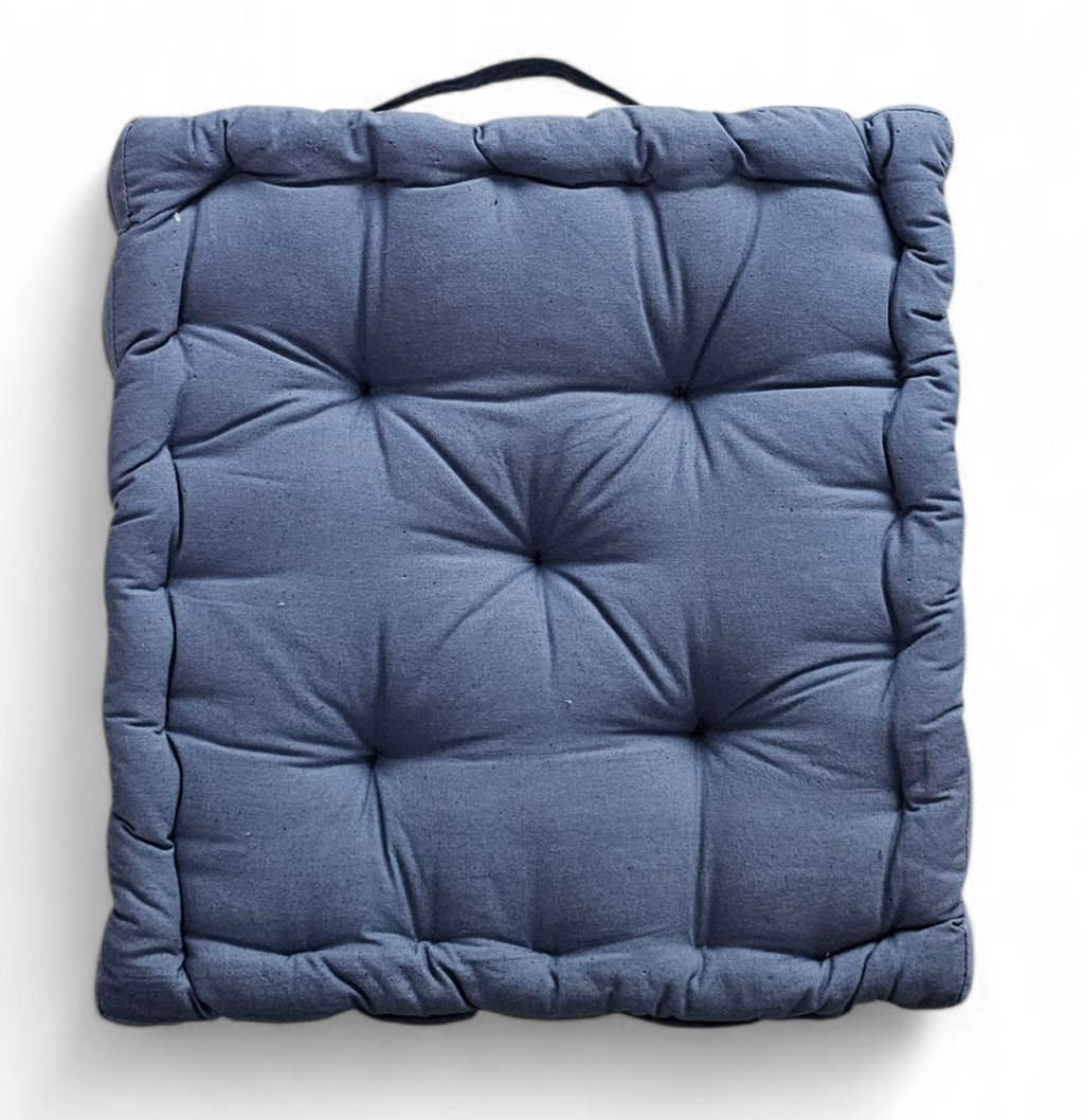 Monarch Home Art Steel Grey Cotton Floor Cushion – 40×40 cm | Soft, Comfortable & Multipurpose Seating