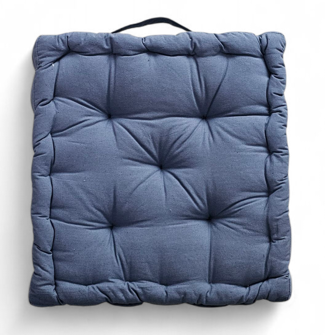 Monarch Home Art Steel Grey Cotton Floor Cushion – 40×40 cm | Soft, Comfortable & Multipurpose Seating