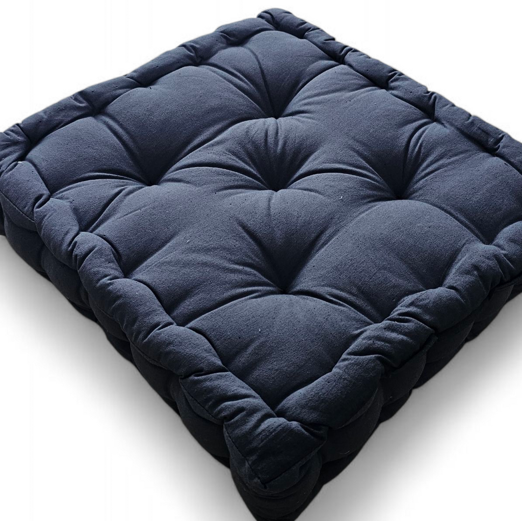 Monarch Home Art Steel Grey Cotton Floor Cushion – 40×40 cm | Soft, Comfortable & Multipurpose Seating