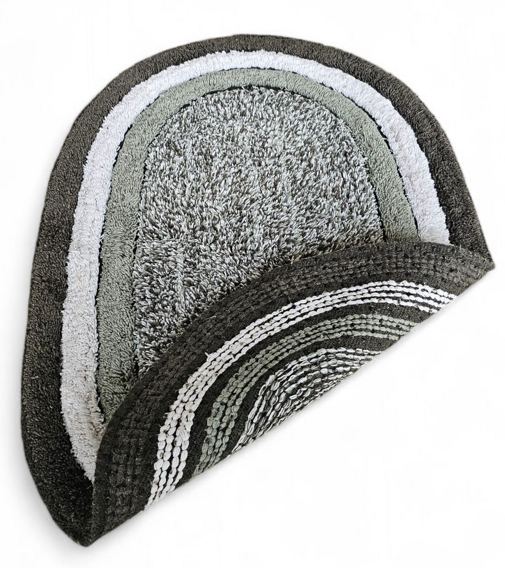 Monarch Home Art Forest Green Cotton Bathmat – 40x60 cm | Soft, Absorbent & Reversible Floor Mat