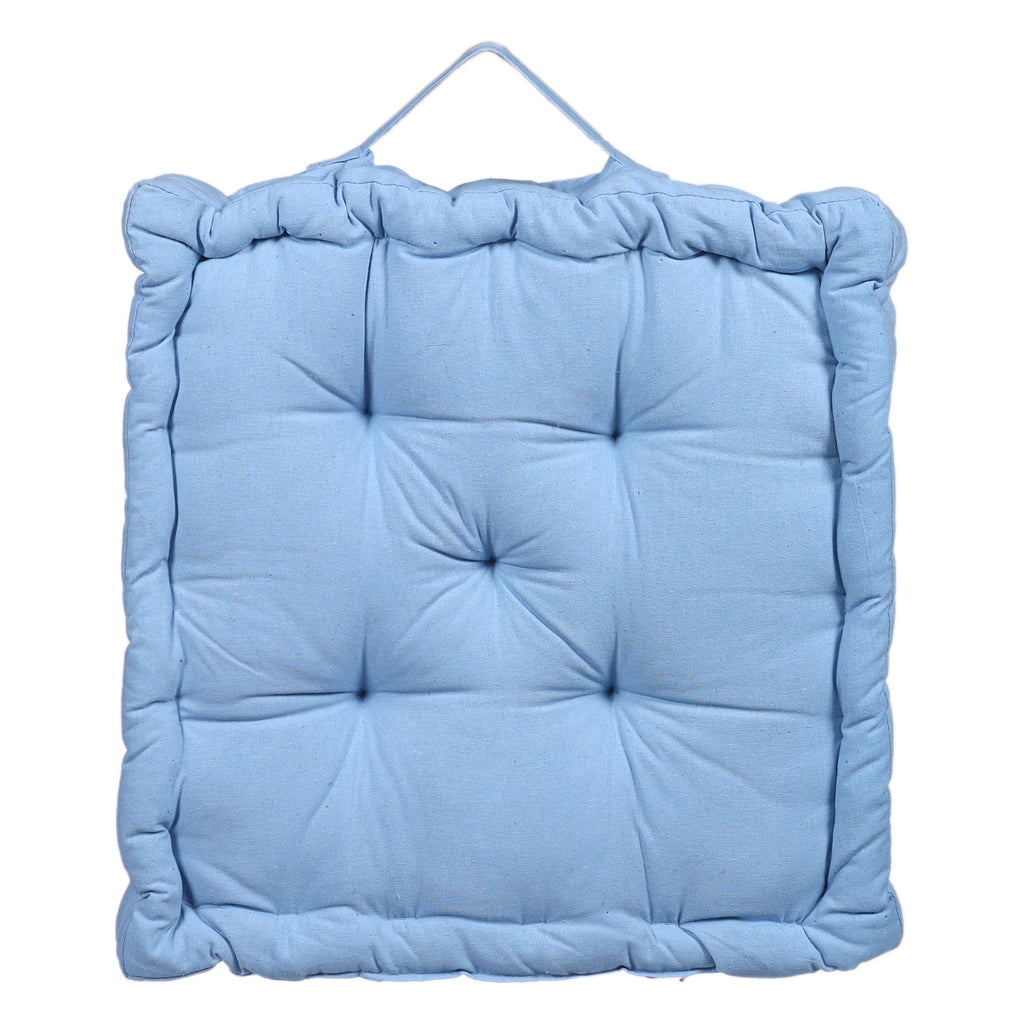 Monarch Home Art Ice Blue Cotton Floor Cushion – 40×40 cm | Soft, Comfortable & Multipurpose Seating