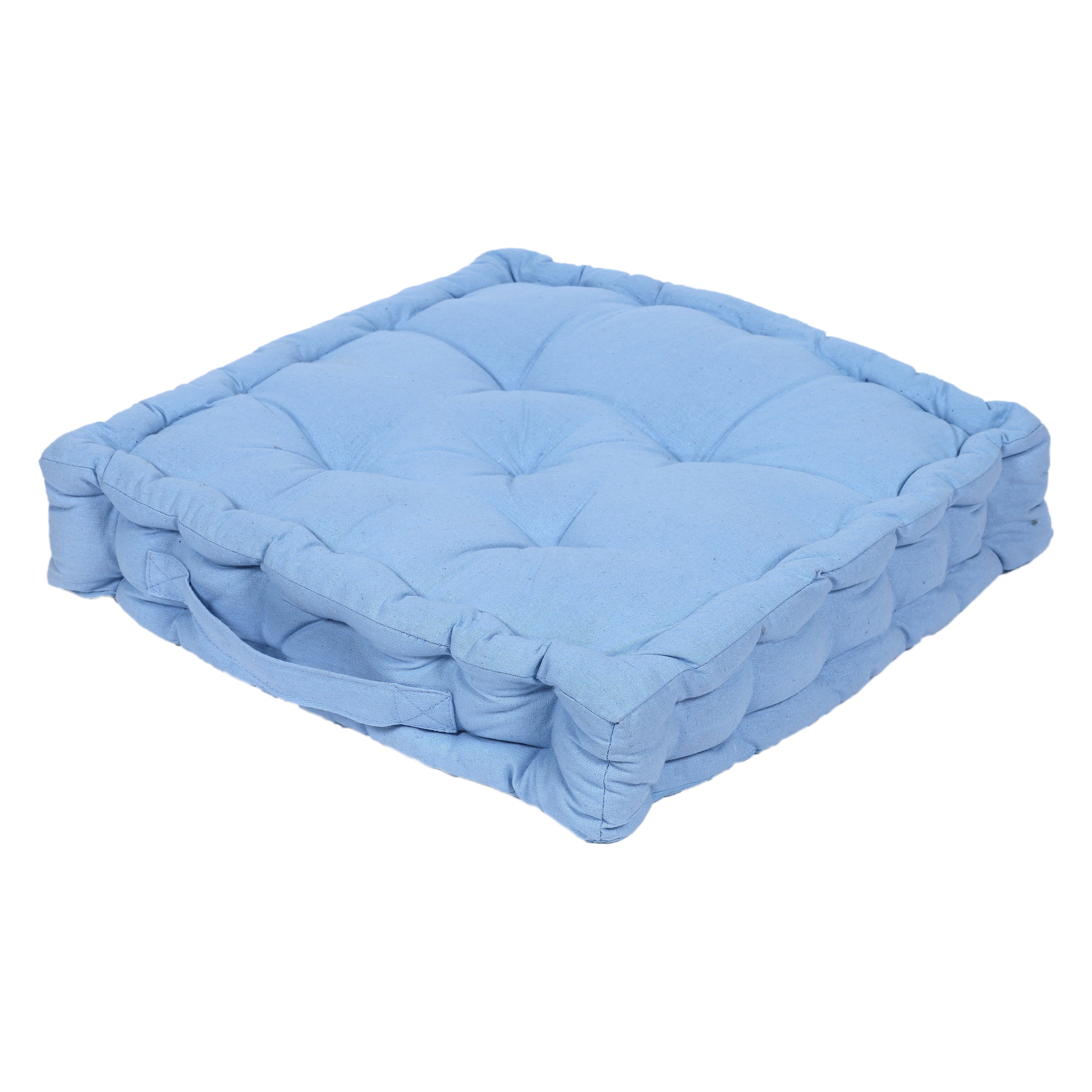 Monarch Home Art Ice Blue Cotton Floor Cushion – 40×40 cm | Soft, Comfortable & Multipurpose Seating