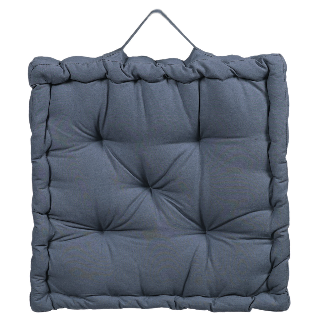 Monarch Home Art Steel Grey Cotton Floor Cushion – 40×40 cm | Soft, Comfortable & Multipurpose Seating