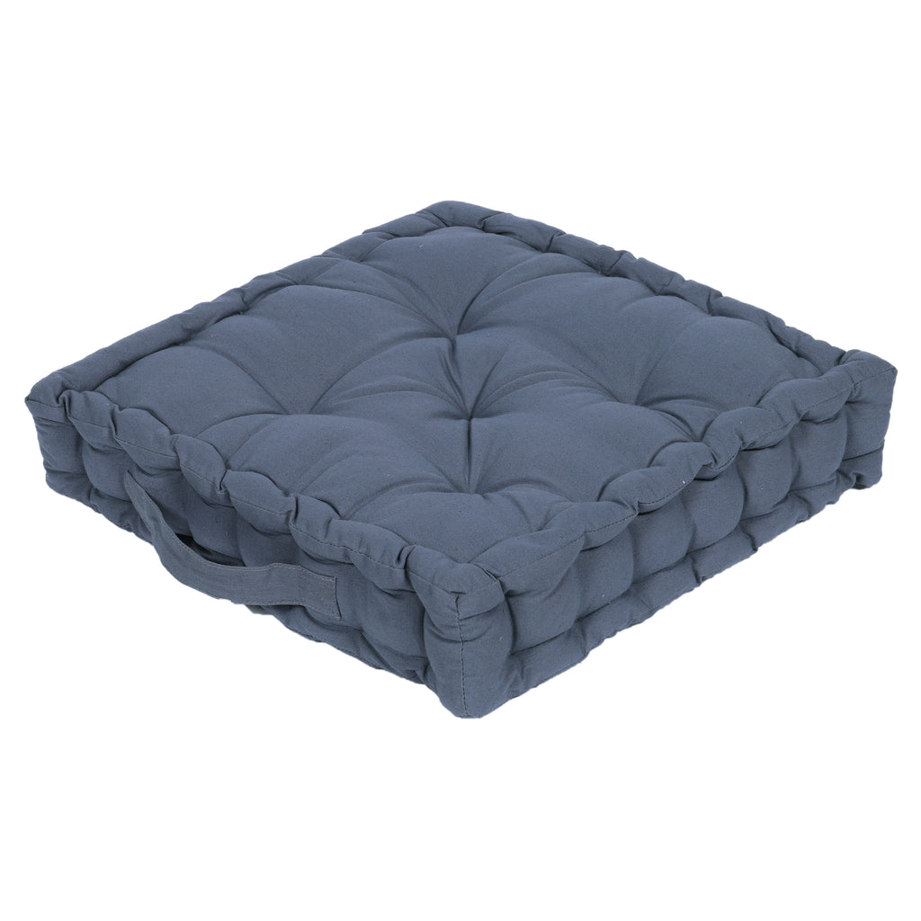 Monarch Home Art Steel Grey Cotton Floor Cushion – 40×40 cm | Soft, Comfortable & Multipurpose Seating