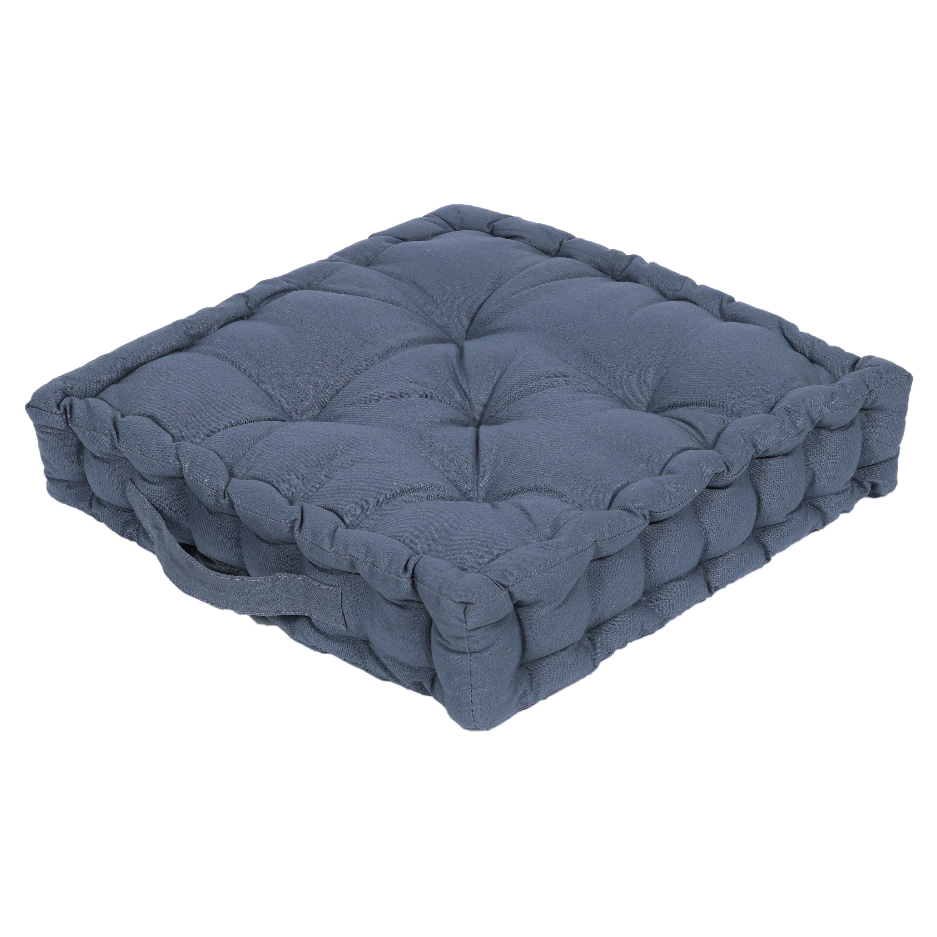 Monarch Home Art Steel Grey Cotton Floor Cushion – 40×40 cm | Soft, Comfortable & Multipurpose Seating