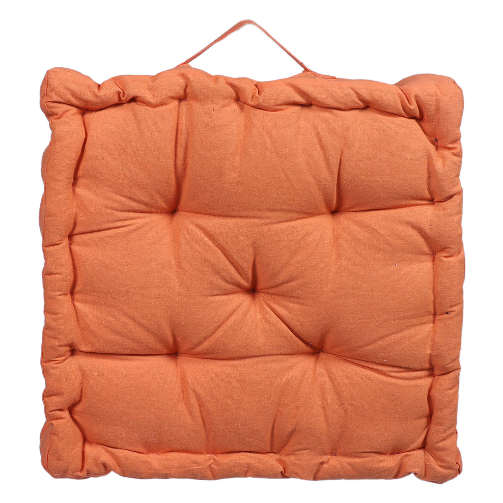 Monarch Home Art Lava Orange Cotton Floor Cushion – 40×40 cm | Soft, Comfortable & Multipurpose Seating