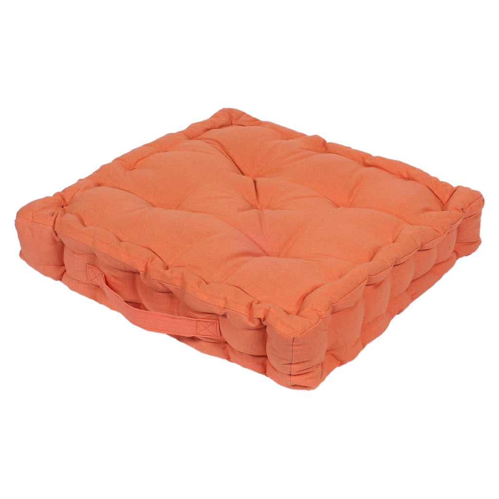 Monarch Home Art Lava Orange Cotton Floor Cushion – 40×40 cm | Soft, Comfortable & Multipurpose Seating