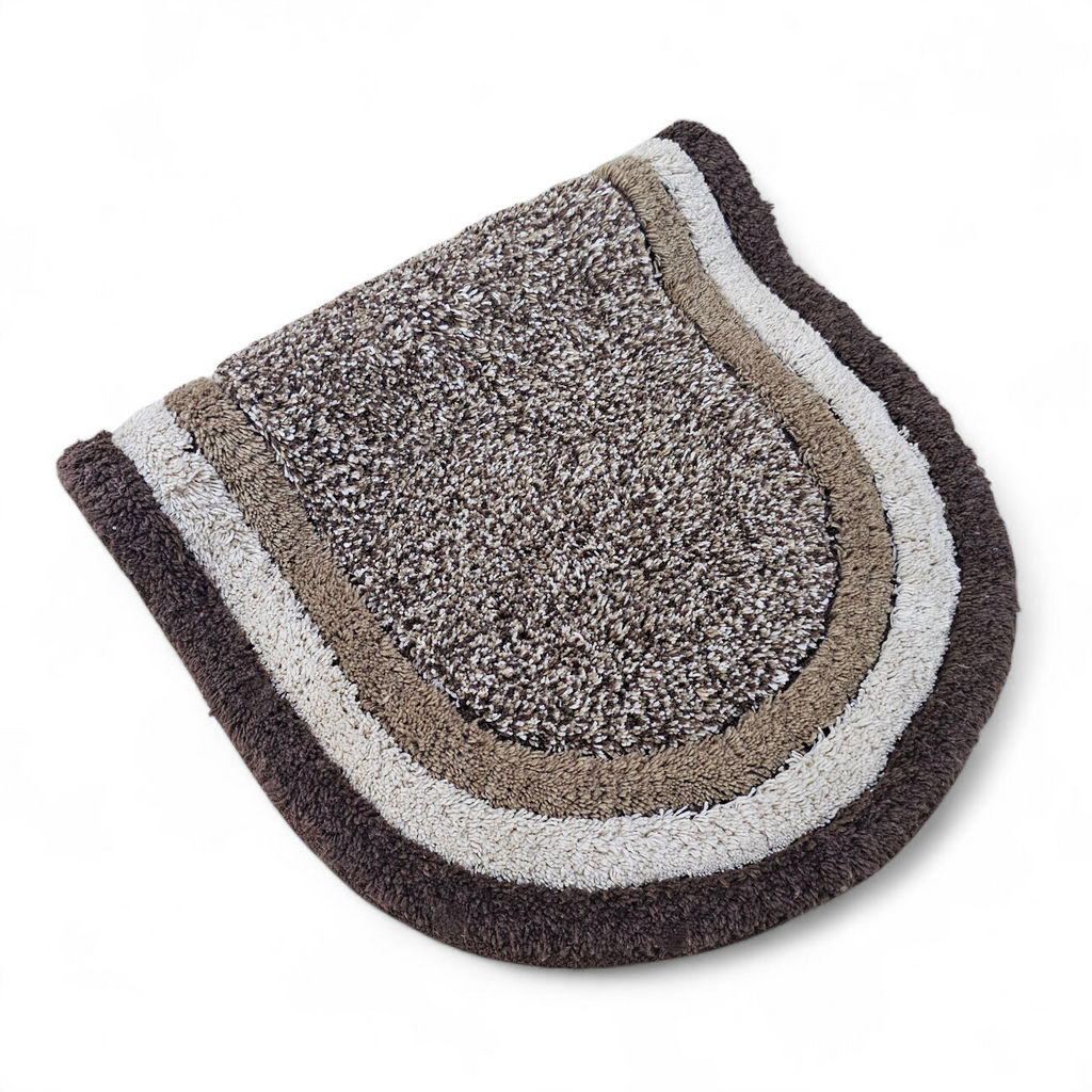 Luxury Chocolate Oval Bath Mat (40x60 cm) – Soft & Absorbent Microfiber Bathroom Mat with Anti-Skid Backing