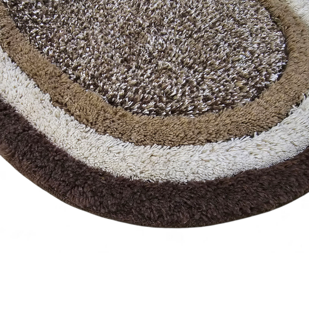 Luxury Chocolate Oval Bath Mat (40x60 cm) – Soft & Absorbent Microfiber Bathroom Mat with Anti-Skid Backing