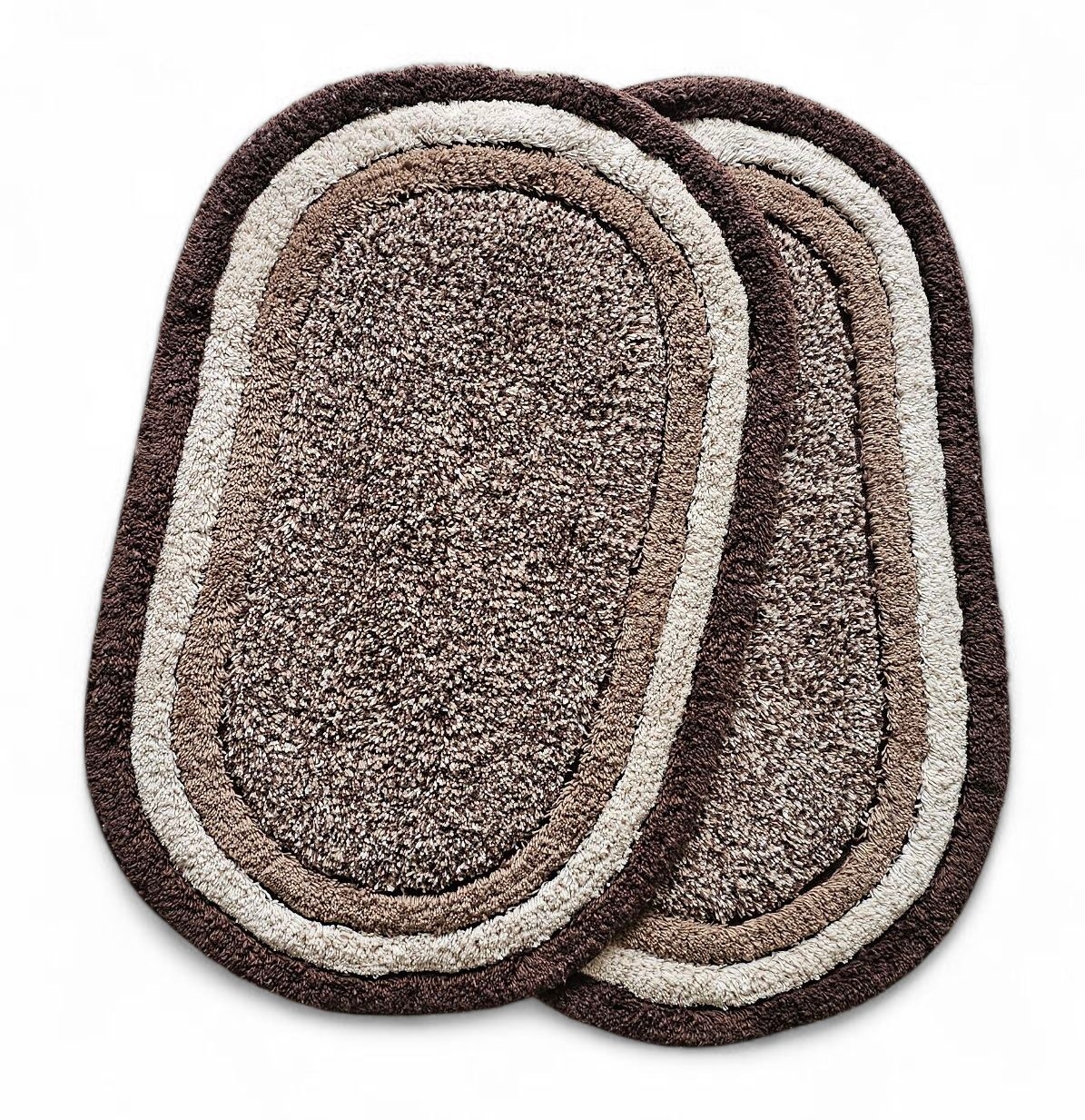 Luxury Chocolate Oval Bath Mat (40x60 cm) – Soft & Absorbent Microfiber Bathroom Mat with Anti-Skid Backing