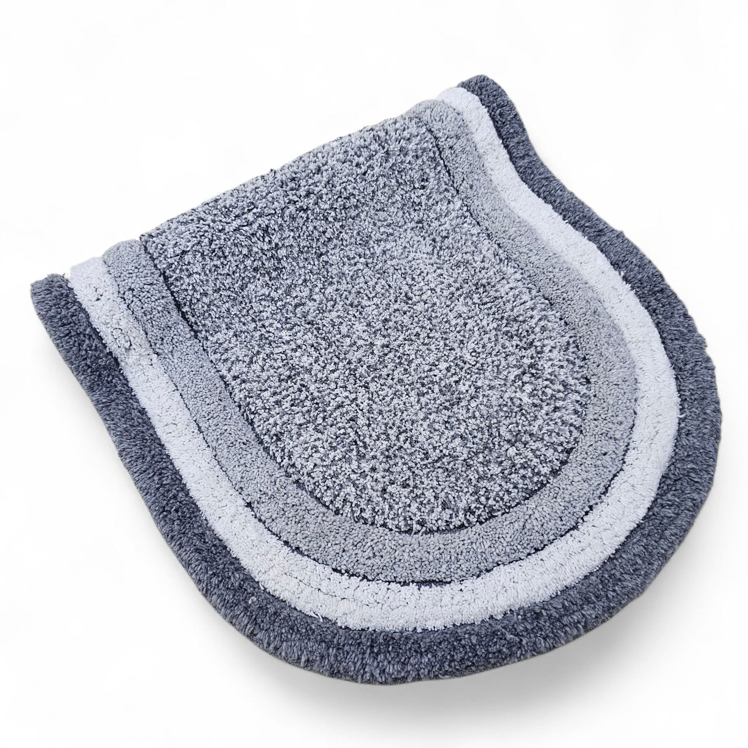 Premium Grey Oval Bath Mat (40x60 cm) – Soft & Absorbent Microfiber Bathroom Mat with Anti-Skid Backing
