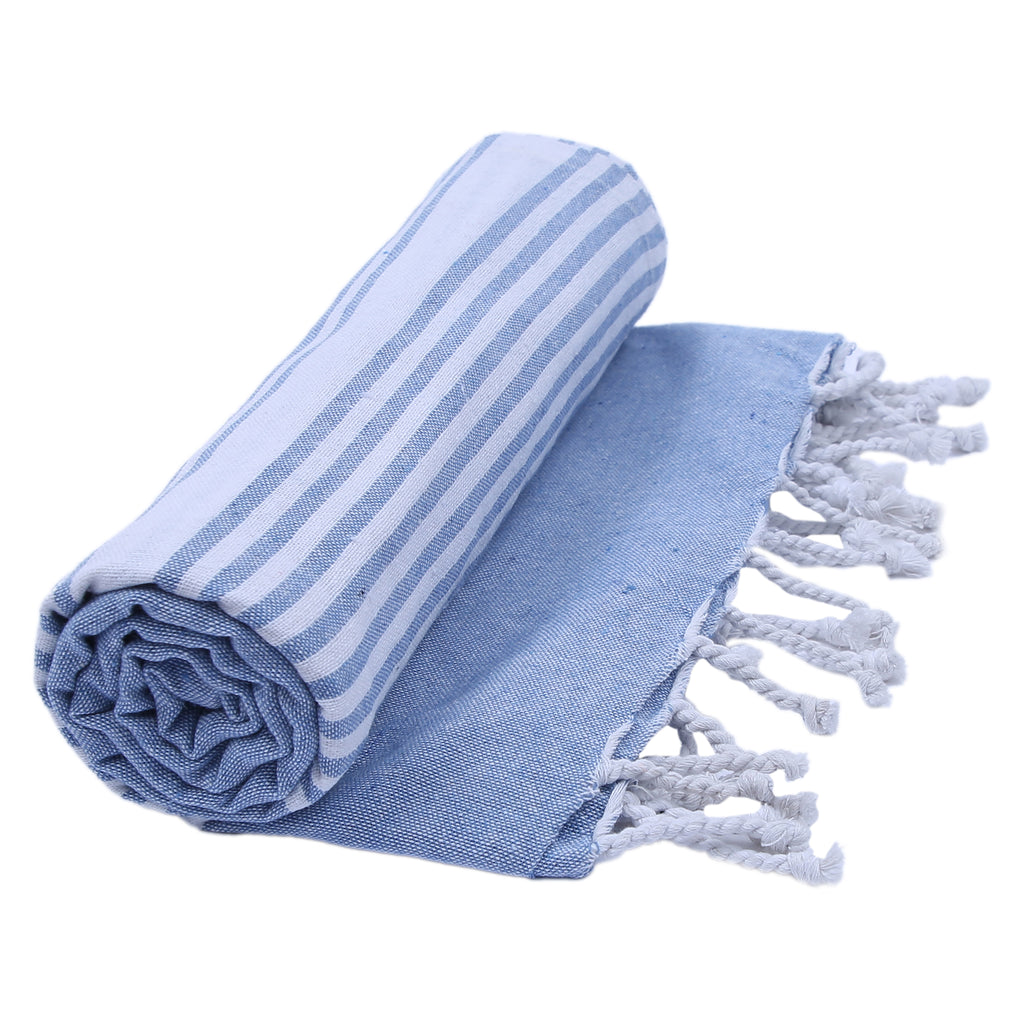 Premium Ice Blue Terry Cotton Beach Towel | Large, Super Absorbent & Lightweight