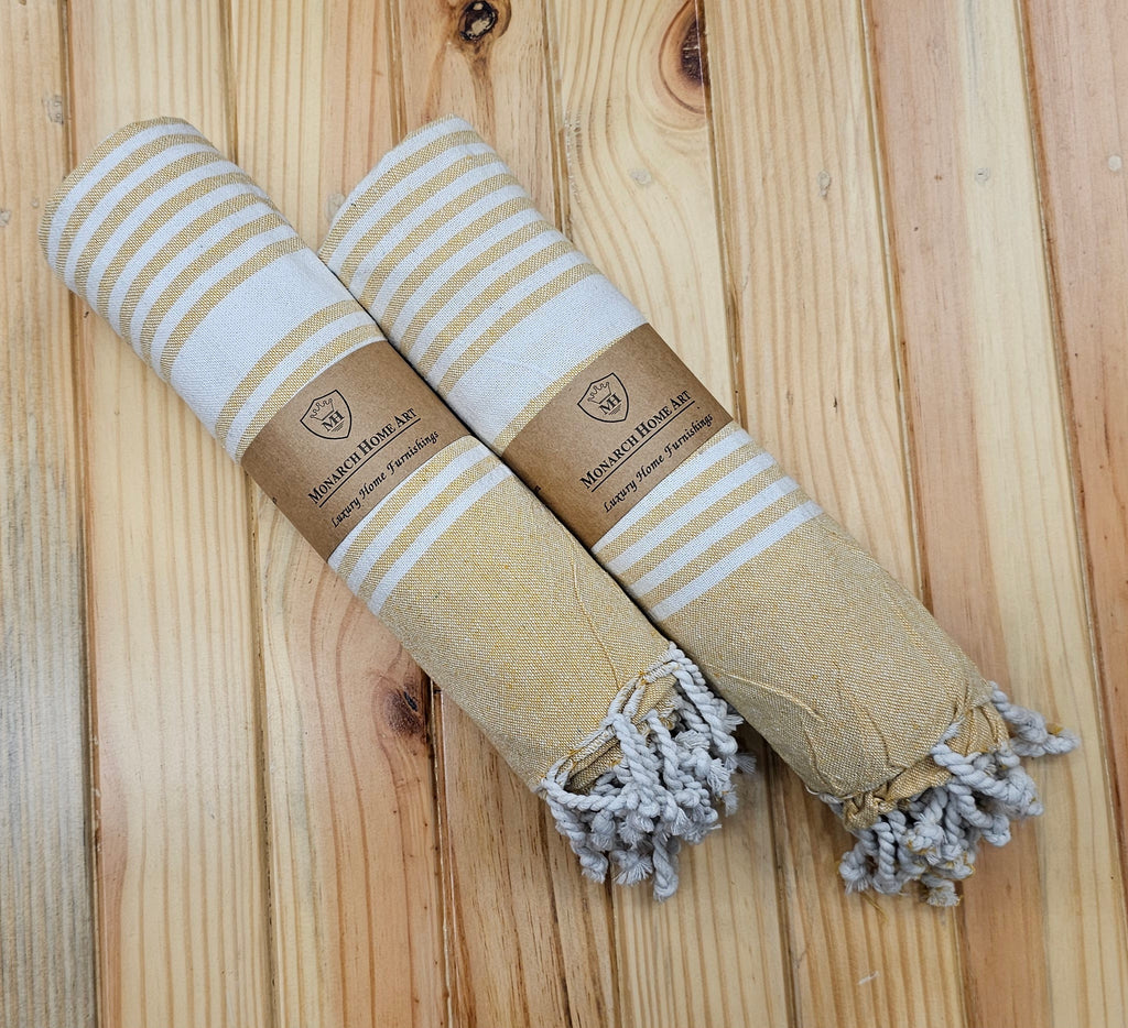 Lemon Yellow Cotton Beach Towel for Bath, Pool & Travel – Soft & Durable (90x170 cm)