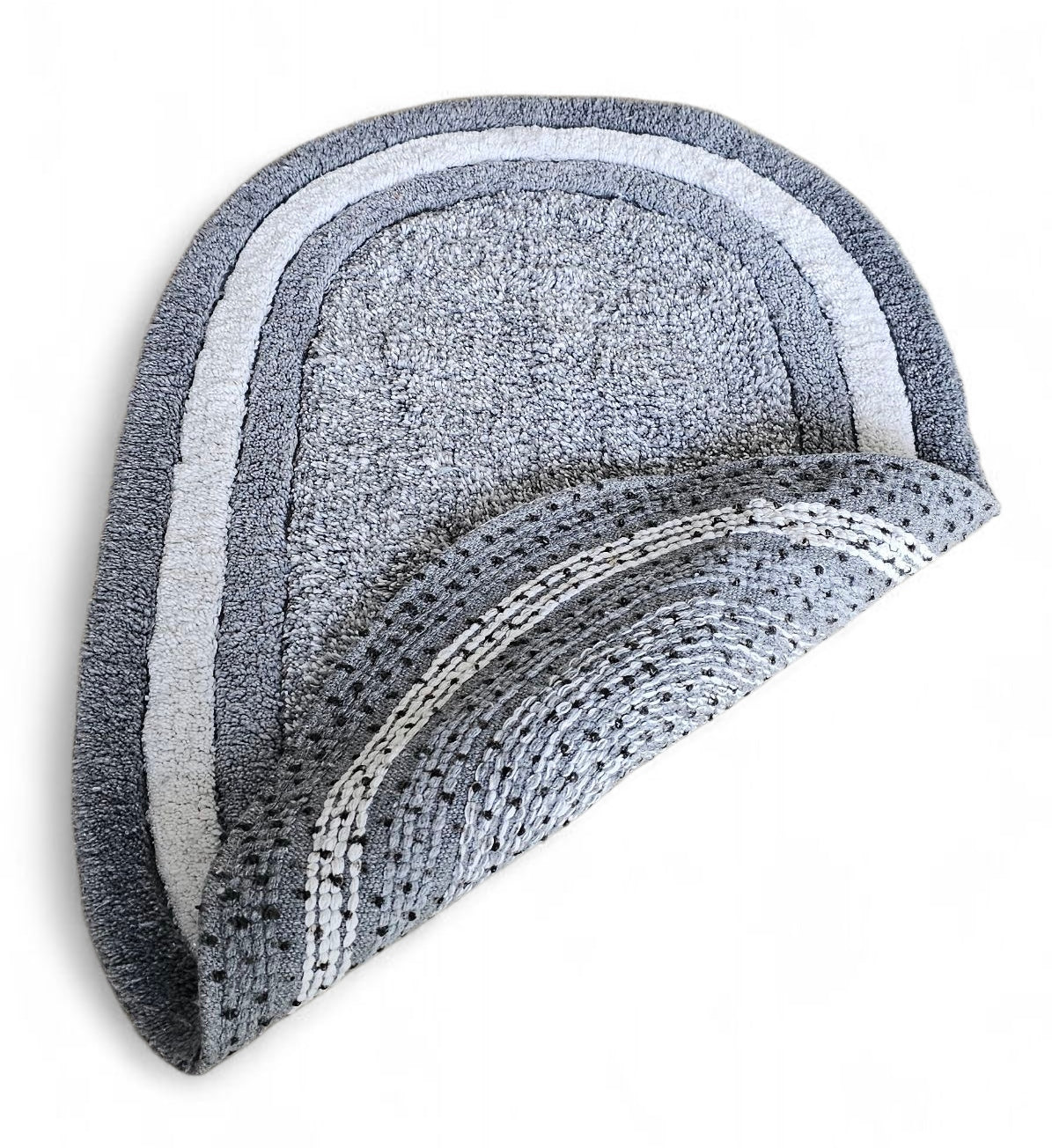 Premium Grey Oval Bath Mat (40x60 cm) – Soft & Absorbent Microfiber Bathroom Mat with Anti-Skid Backing