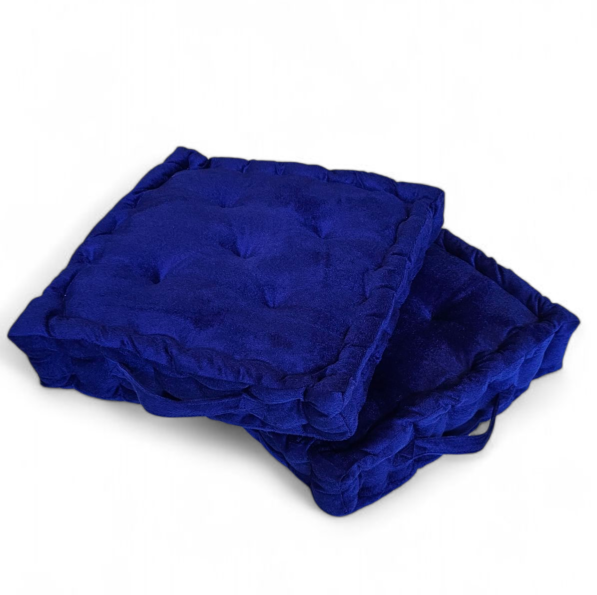 Premium Blue Floor Cushion (40x40 cm) – Soft & Durable Cotton-Filled Floor Seat Pillow for Meditation, Yoga & Home Décor