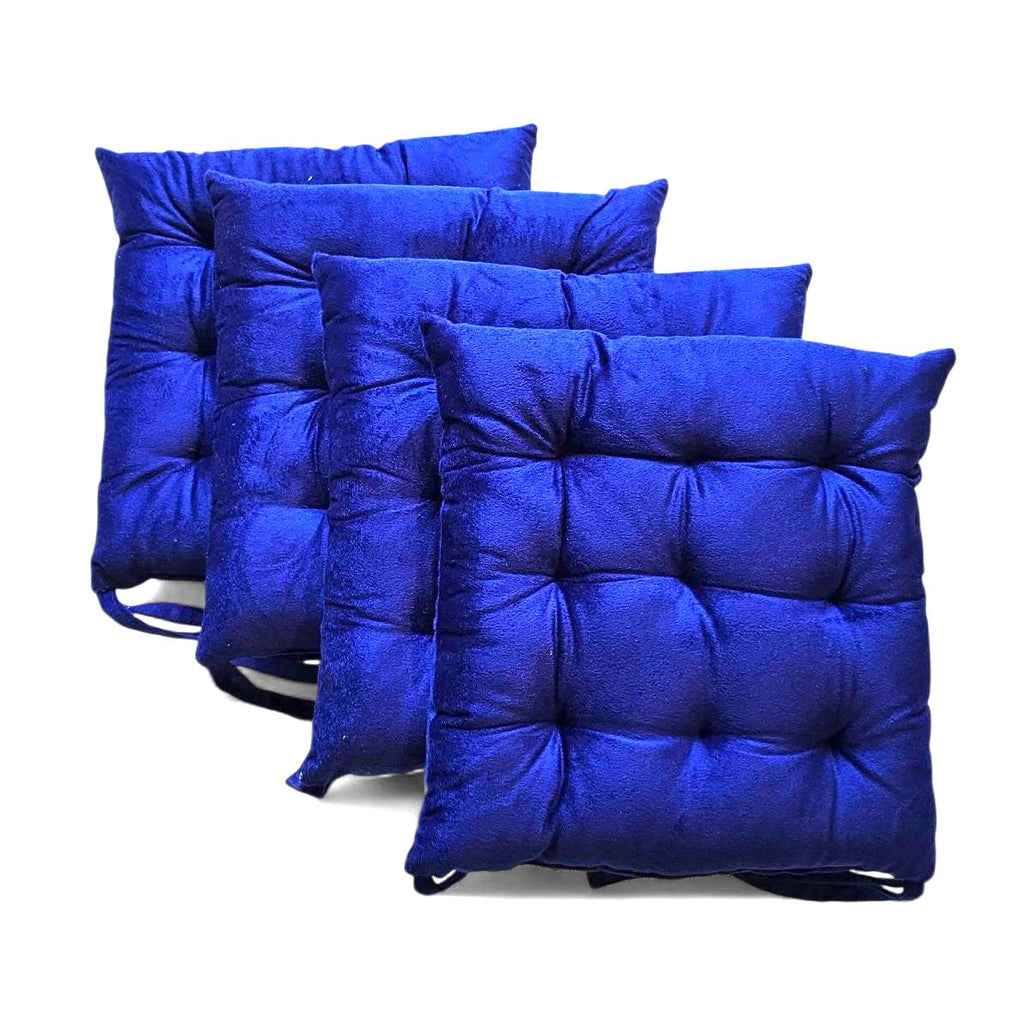 Premium Polyester Chair Pad Cushion (40x40 cm, Blue) – Soft & Comfortable Seat Cushion