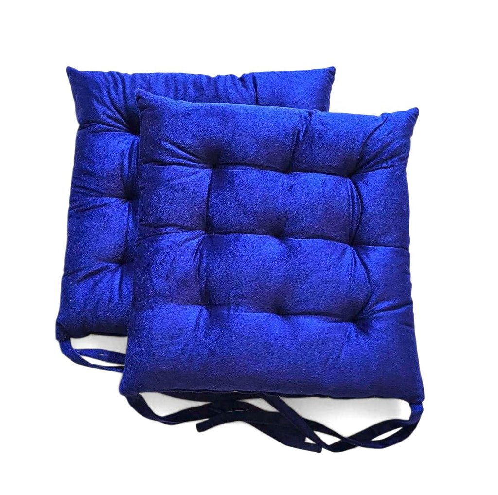 Premium Polyester Chair Pad Cushion (40x40 cm, Blue) – Soft & Comfortable Seat Cushion