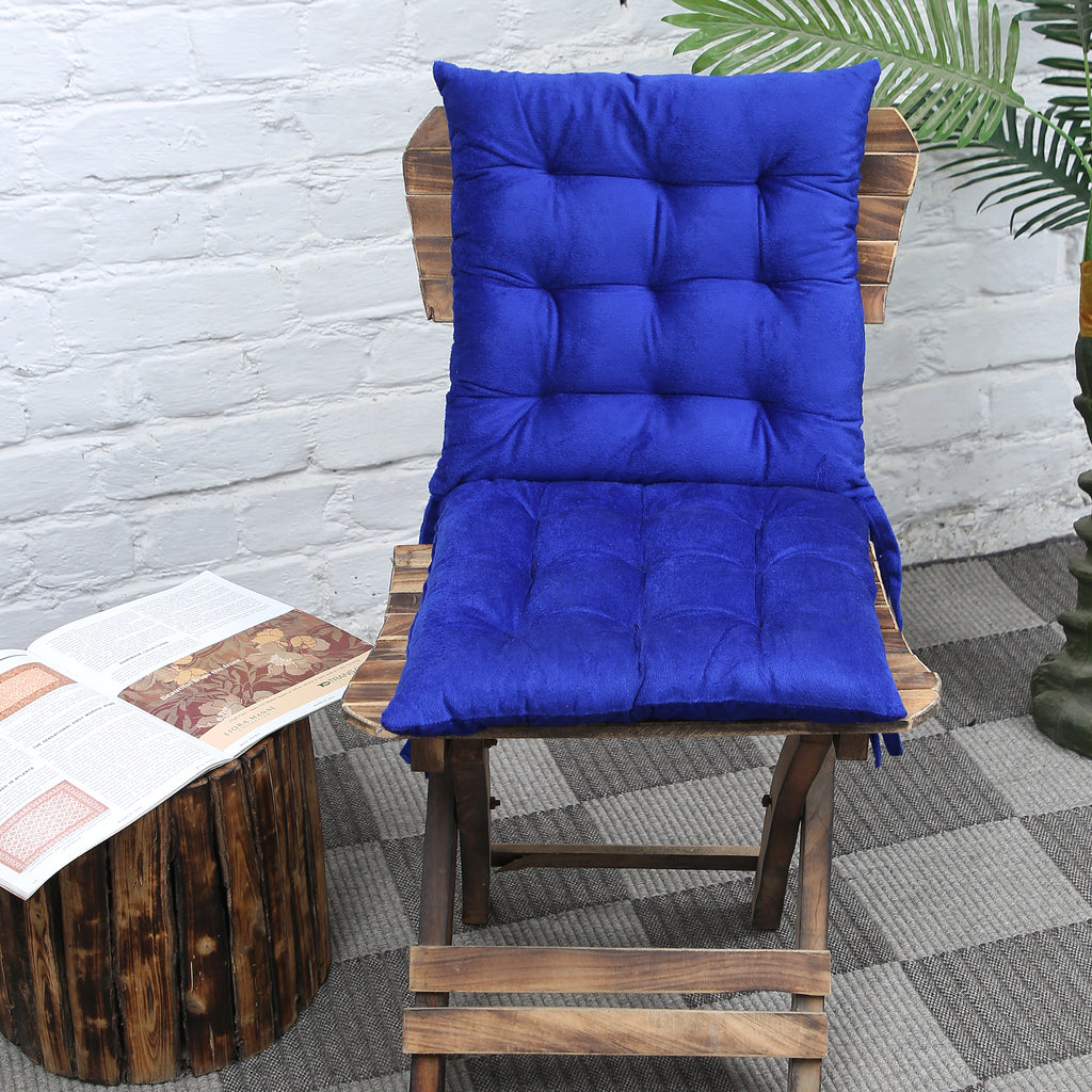 Premium Polyester Chair Pad Cushion (40x40 cm, Blue) – Soft & Comfortable Seat Cushion