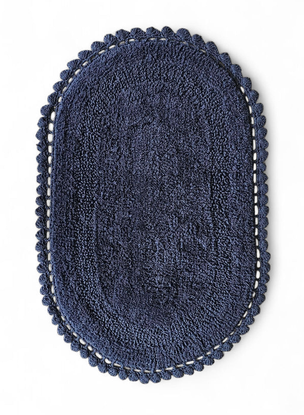 Reversible Crochet Cotton Mat – Airforce Blue |( 50x80 cm) | Handcrafted Multi-Purpose Floor Mat