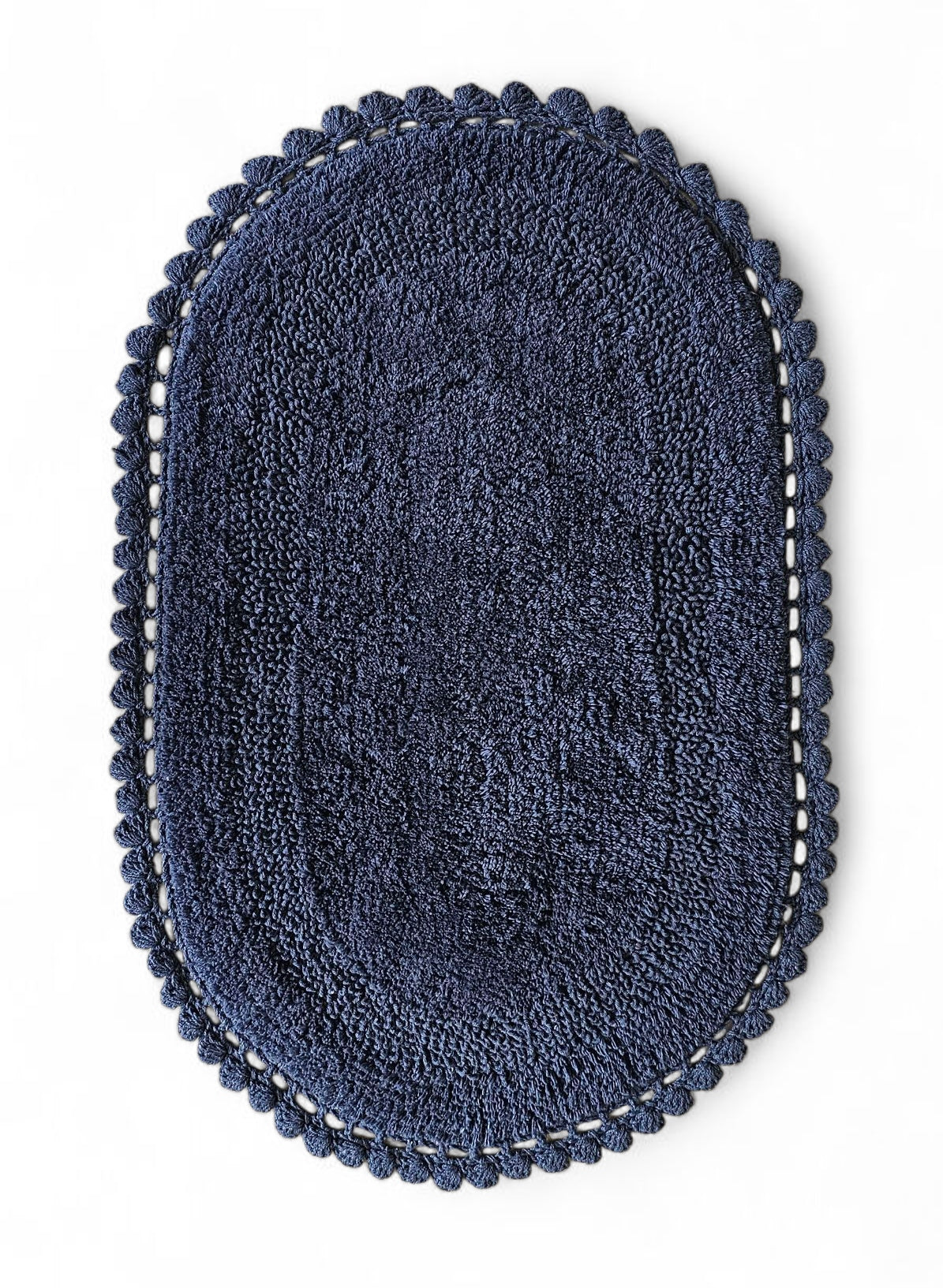 Reversible Crochet Cotton Mat – Airforce Blue |( 50x80 cm) | Handcrafted Multi-Purpose Floor Mat