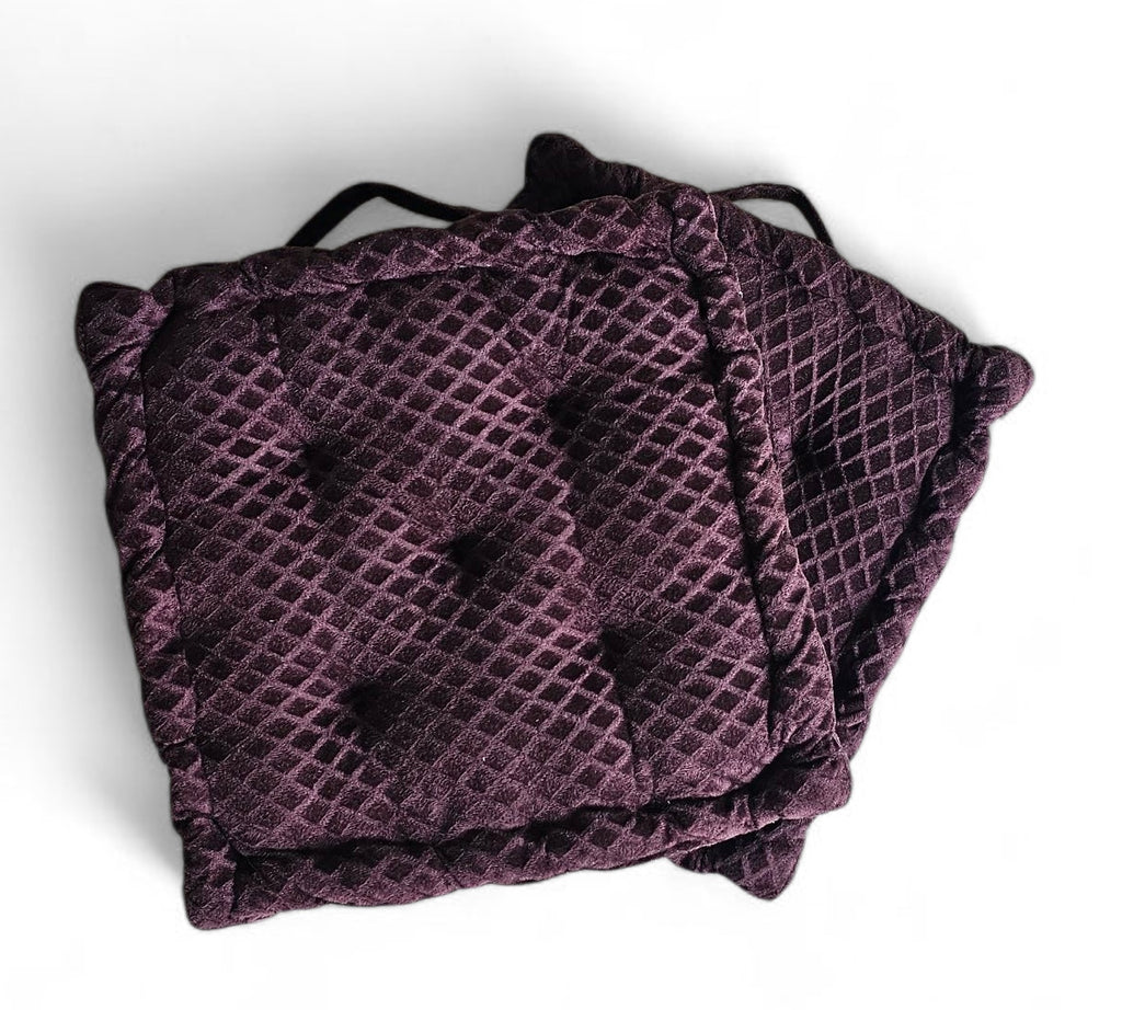 Soft Embossed Velvet Floor Cushion in Coffee Brown – 40x40 cm Decorative Comfort Cushion