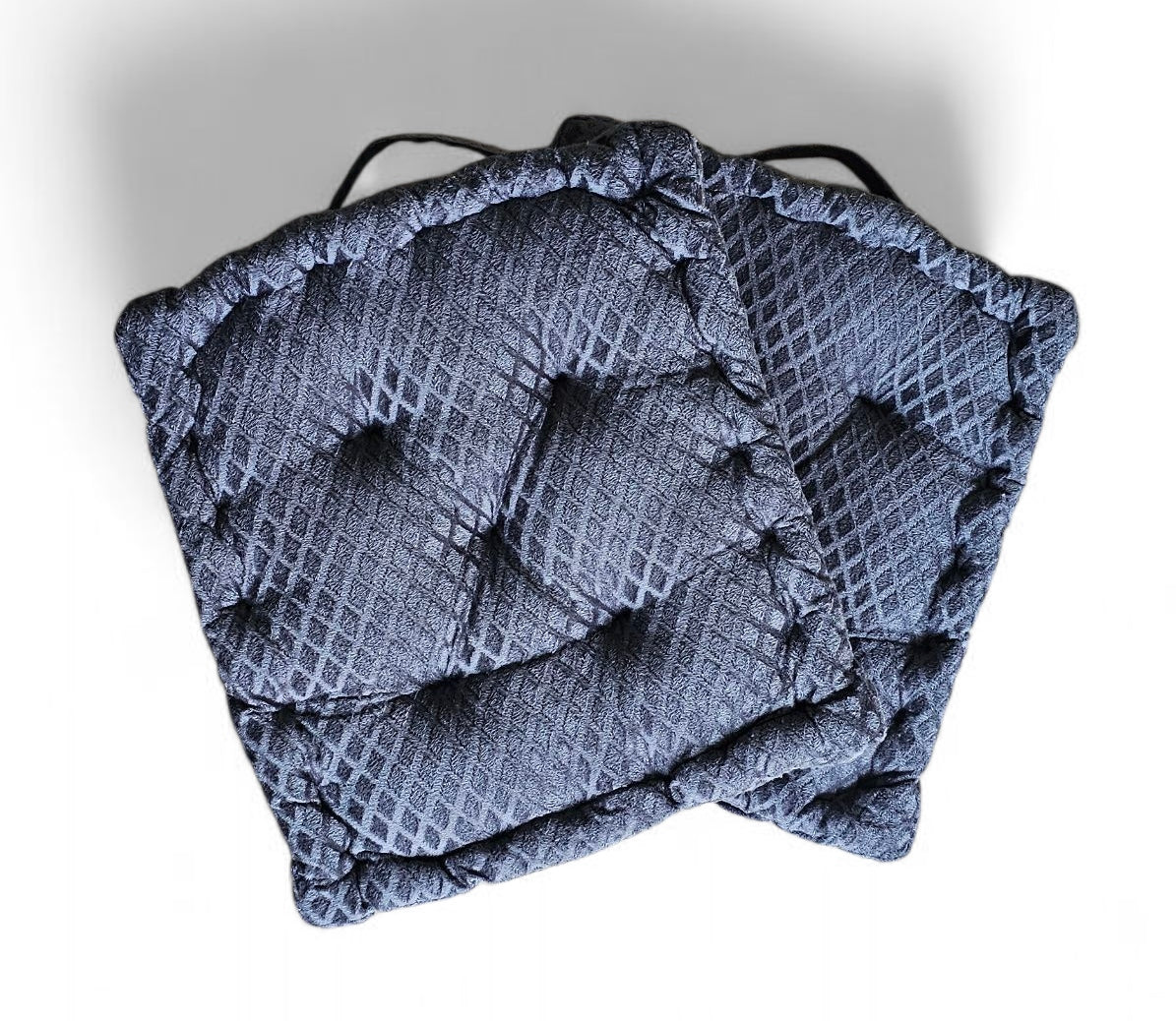 Embossed Velvet Floor Cushion – Grey, 40x40 cm | Soft Polyester Fiber Filled Luxury Floor Seating Pad