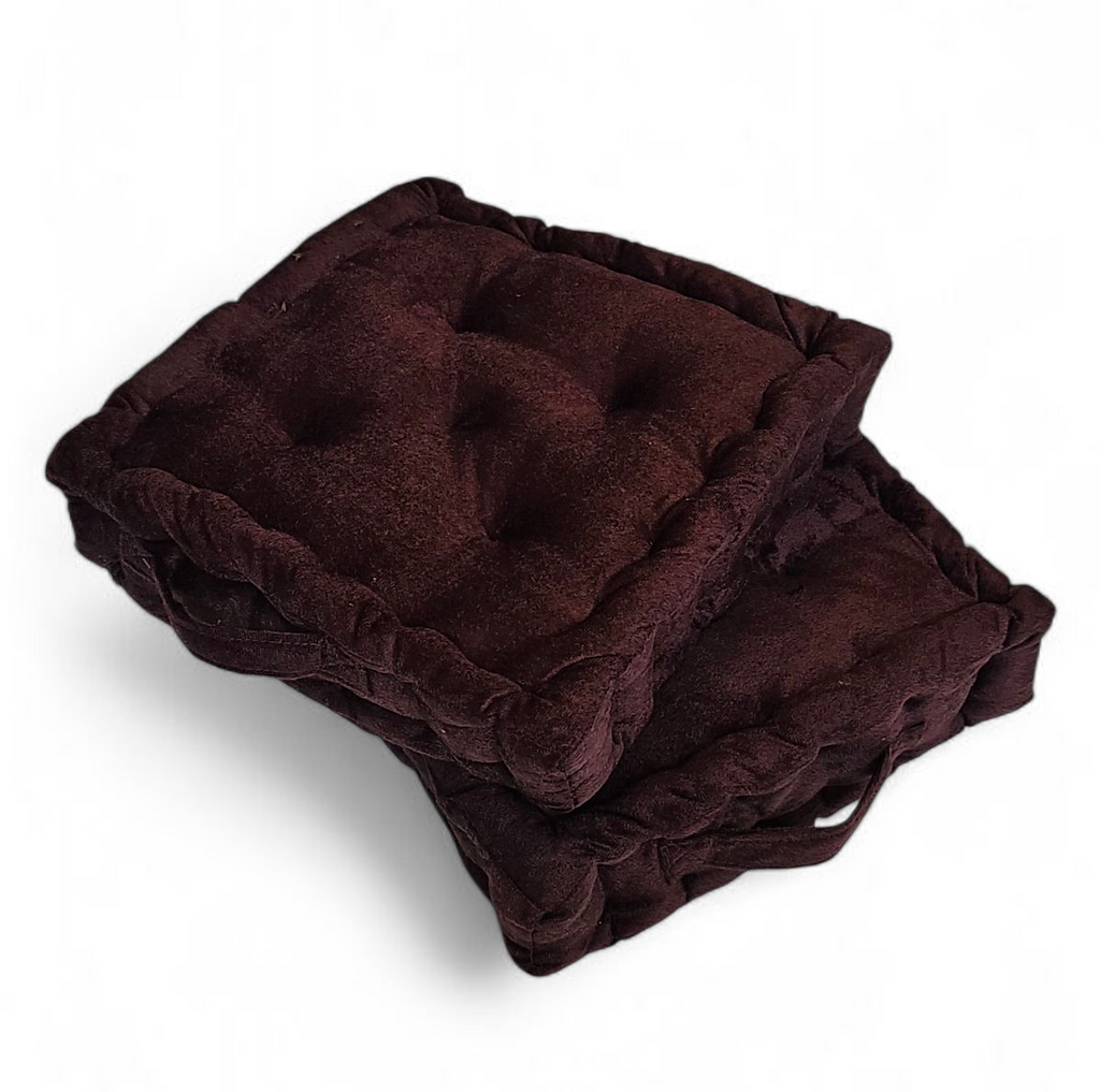 Coffee Floor Cushion (40x40 cm) – Comfortable & Durable Meditation Seat Pad for Home & Living Room