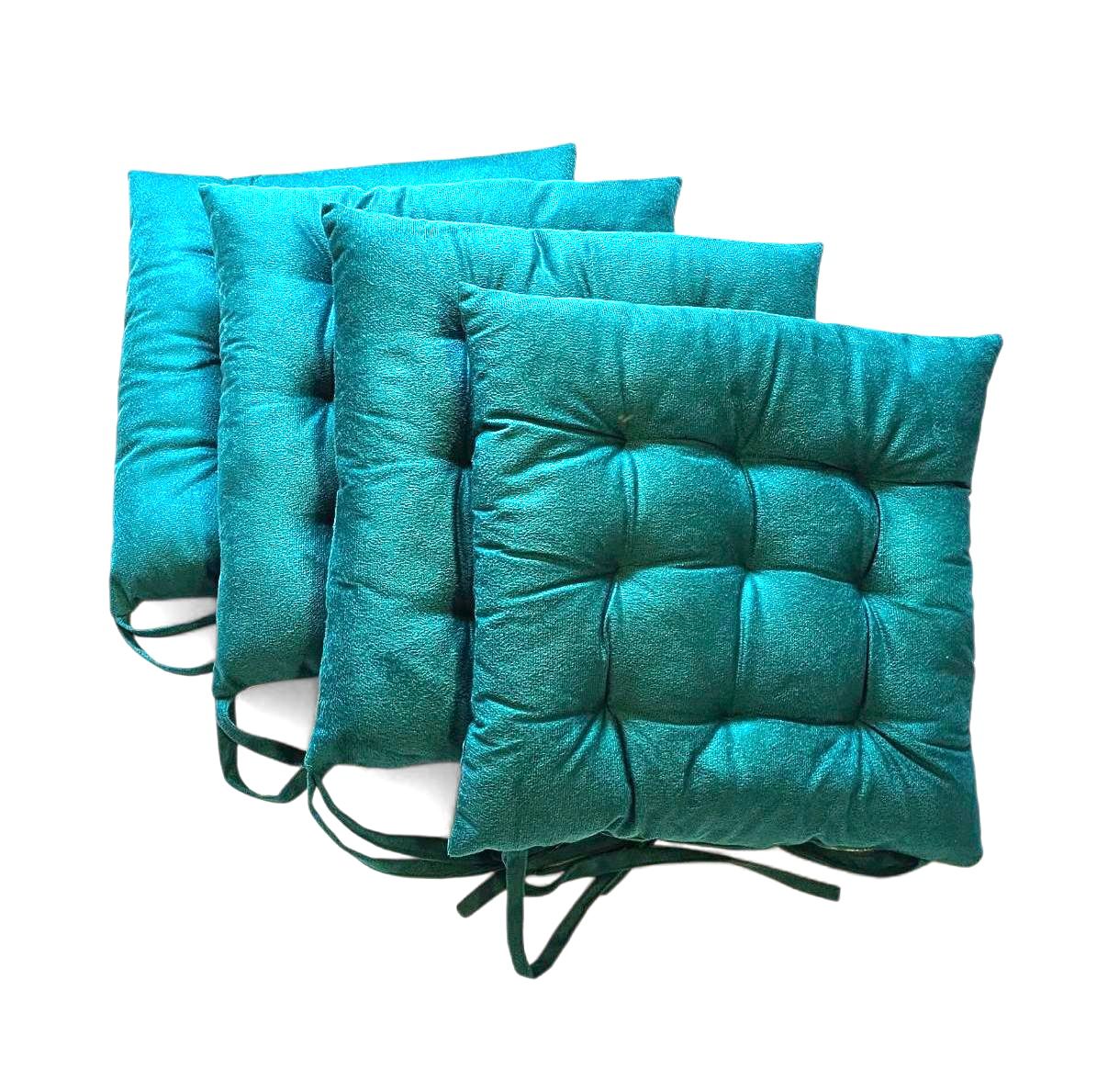 Premium Polyester Chair Pad Cushion (40x40 cm, Green) – Soft & Comfortable Seat Cushion