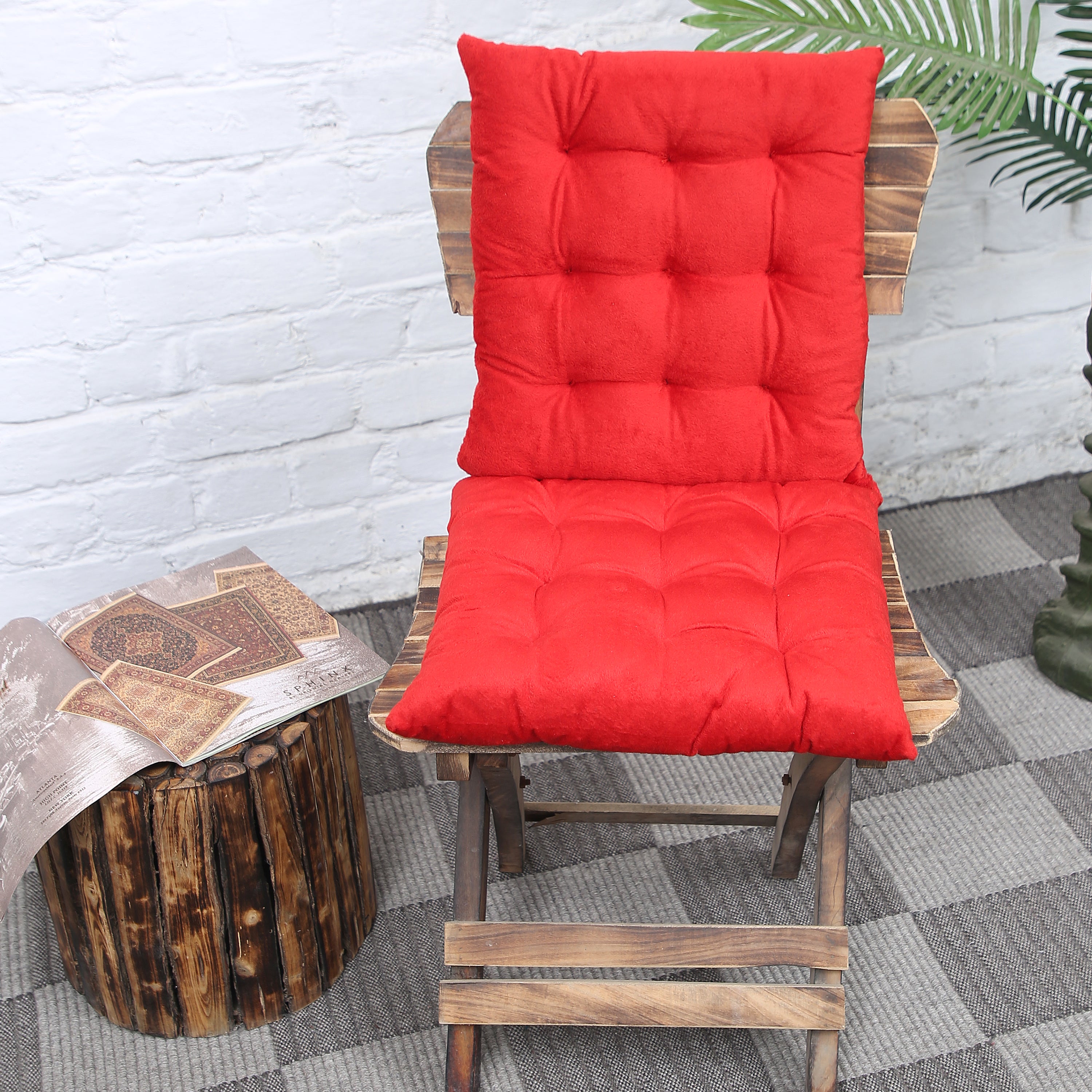 ComfortMax Red Chair Pad Cushion (40x40 cm, Polyester) – Soft & Cozy Seat Cushion for Home & Office