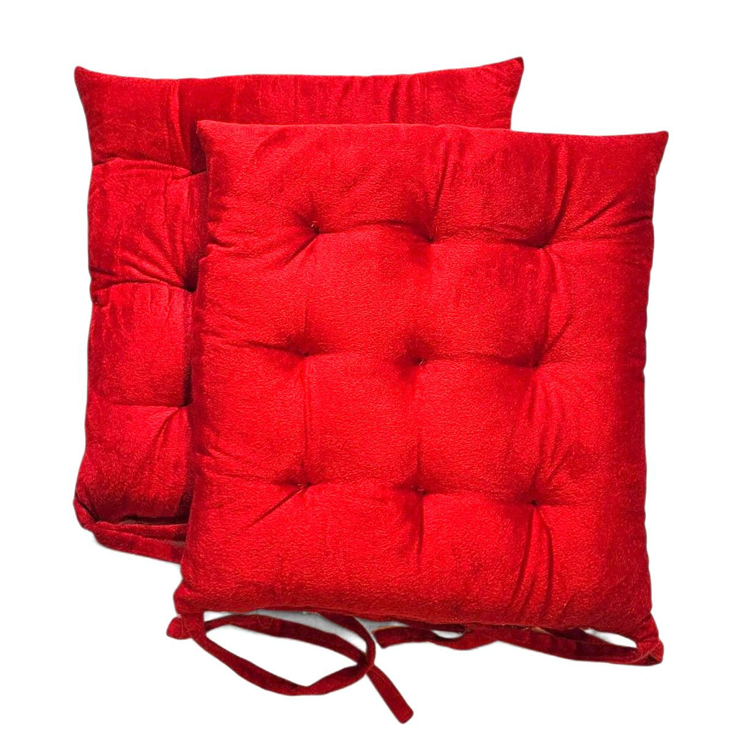 ComfortMax Red Chair Pad Cushion (40x40 cm, Polyester) – Soft & Cozy Seat Cushion for Home & Office