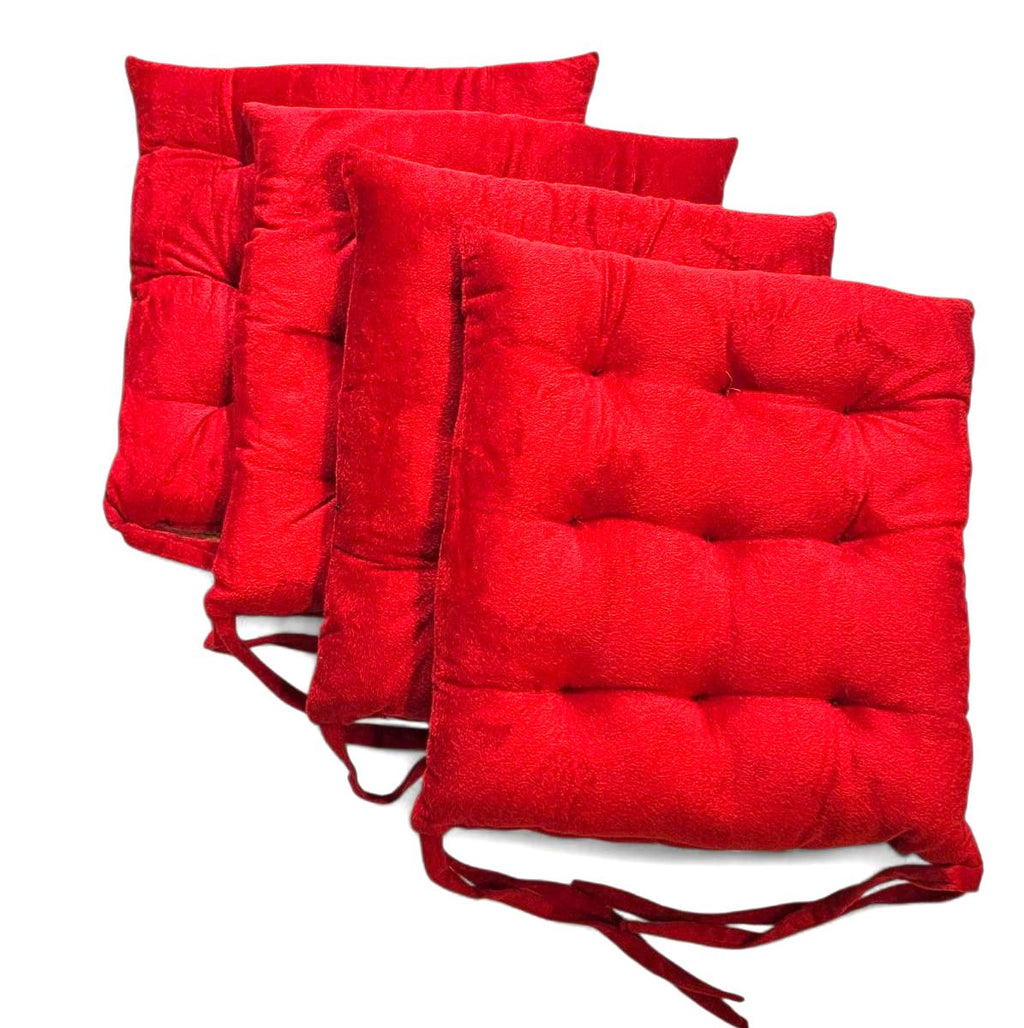 ComfortMax Red Chair Pad Cushion (40x40 cm, Polyester) – Soft & Cozy Seat Cushion for Home & Office