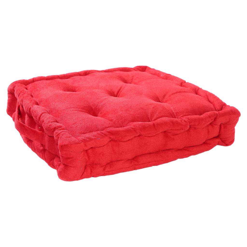 Premium Red Floor Cushion (40x40 cm) – Soft & Durable Cotton Filled Floor Seat Pillow for Meditation, Yoga & Home Décor