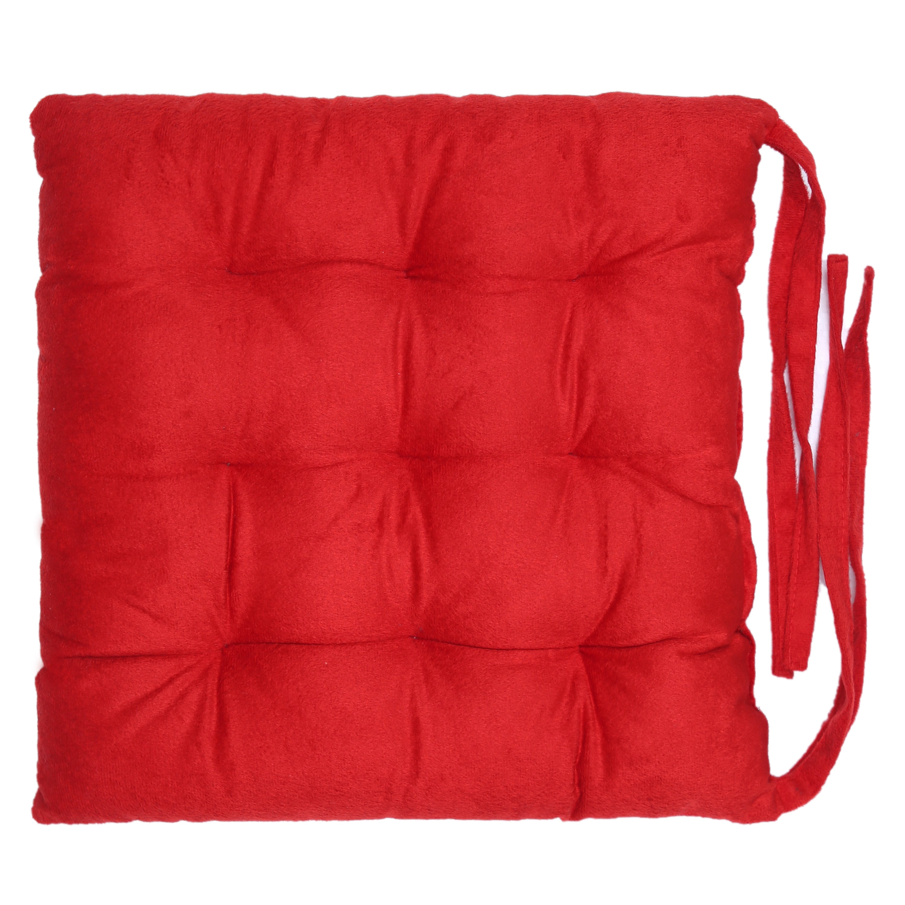 ComfortMax Red Chair Pad Cushion (40x40 cm, Polyester) – Soft & Cozy Seat Cushion for Home & Office