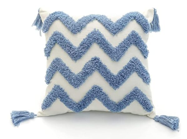 Cotton Tufted Waves Design Cushion Cover