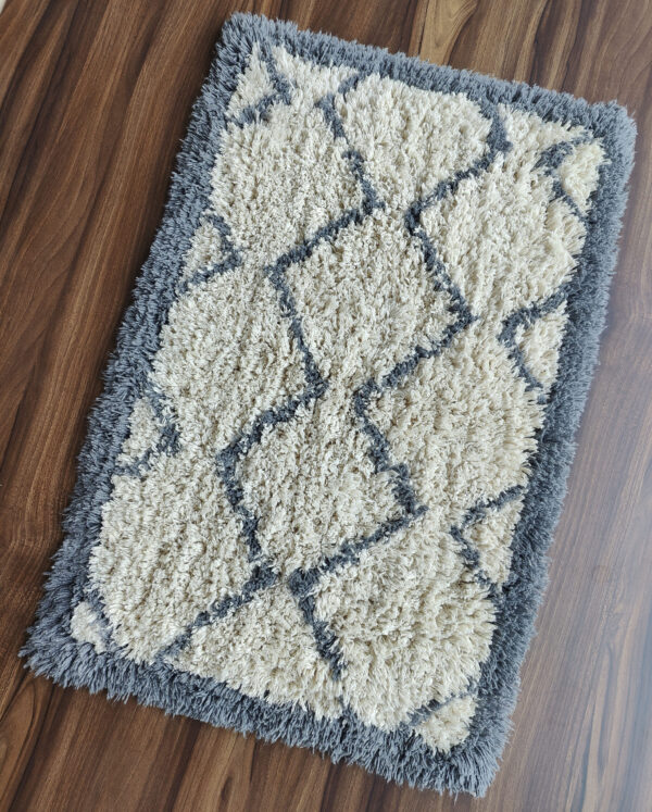 Cotton Shaggy Rug - Cross Waves Design