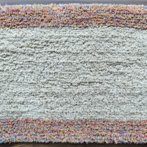 Cotton Multi Colour Border Shaggy Rug