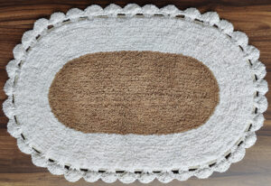 Oval Crochet Bathmat made of Recycled Cotton Yarn