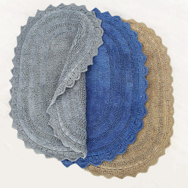 Cotton Recycled Bathmats with Crochet Lace
